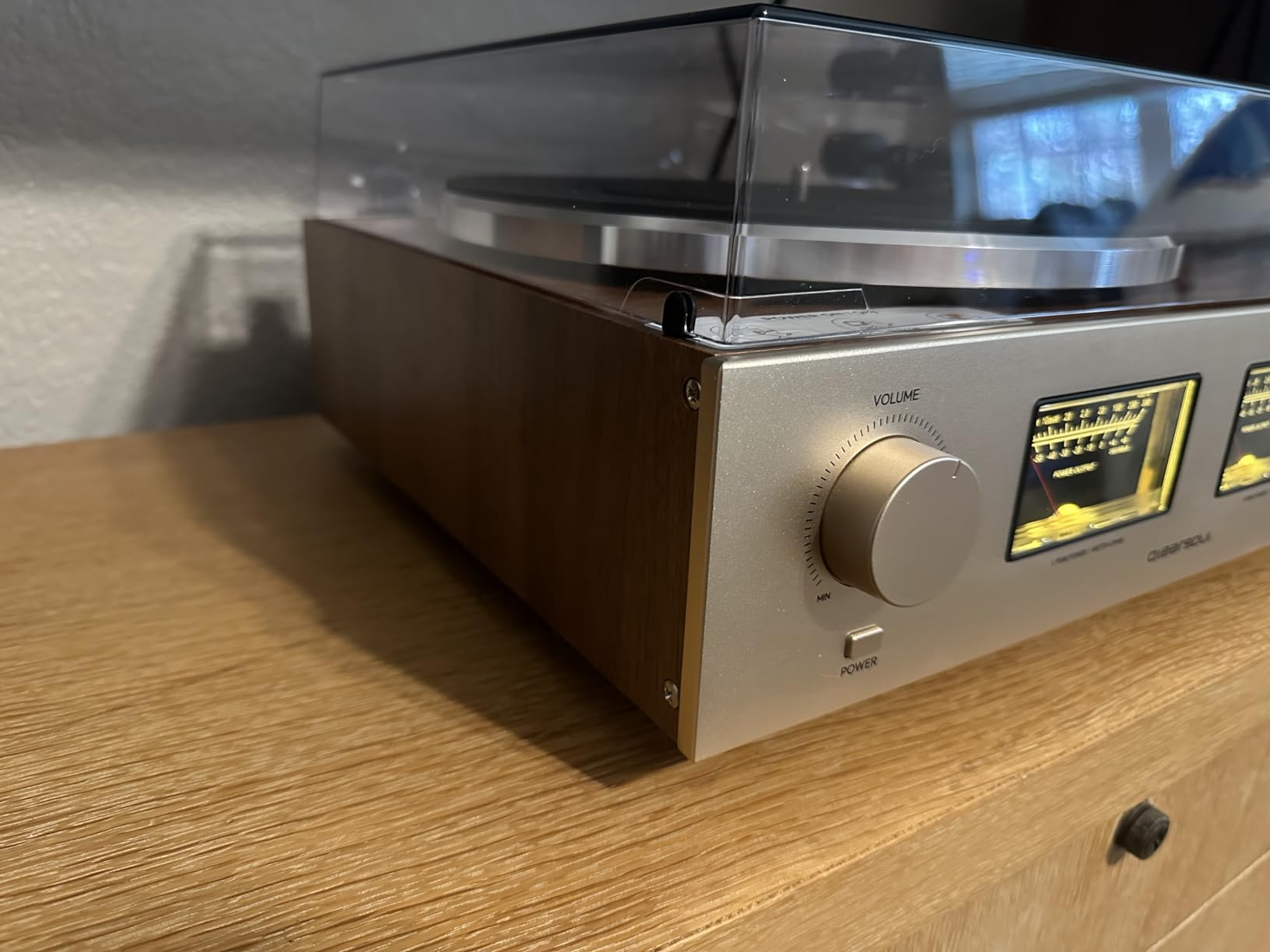 HiFire X Vinyl Record Player | Audiophile HiFi Turntable System with 100W Bookshelf Speakers, VU Meter, DSP Preamp, Support 33/45 RPM, RCA LINE in | Out customer photo 2