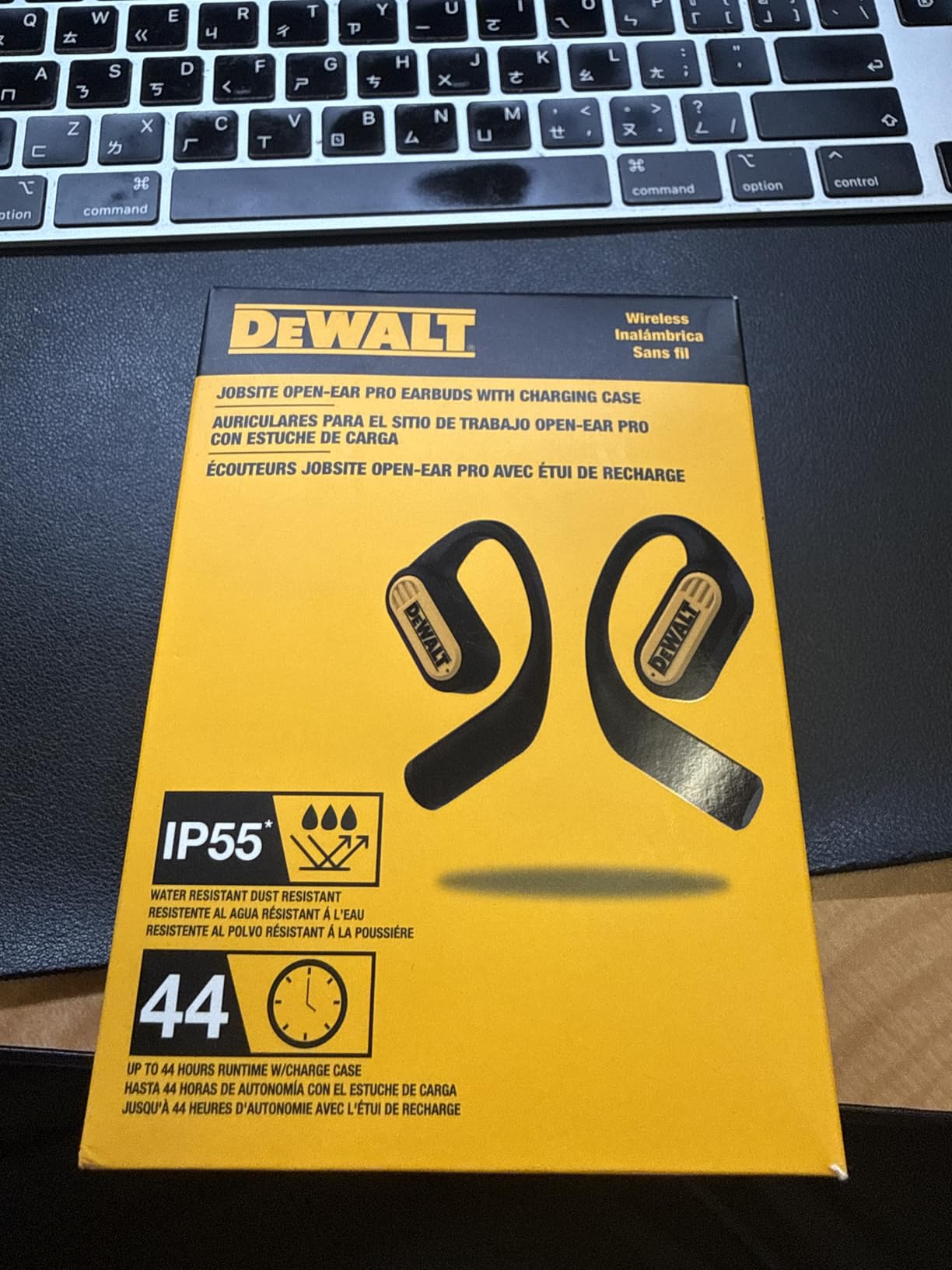 DEWALT Heavy Duty Open Ear Headphones, Bluetooth 5.3 Wireless Earbuds IP55, 44Hrs Runtime, Jobsite Premium Sound True Wireless Air Conduction Open Ear Earbuds with Earhooks for Worksites and Workouts customer photo 2