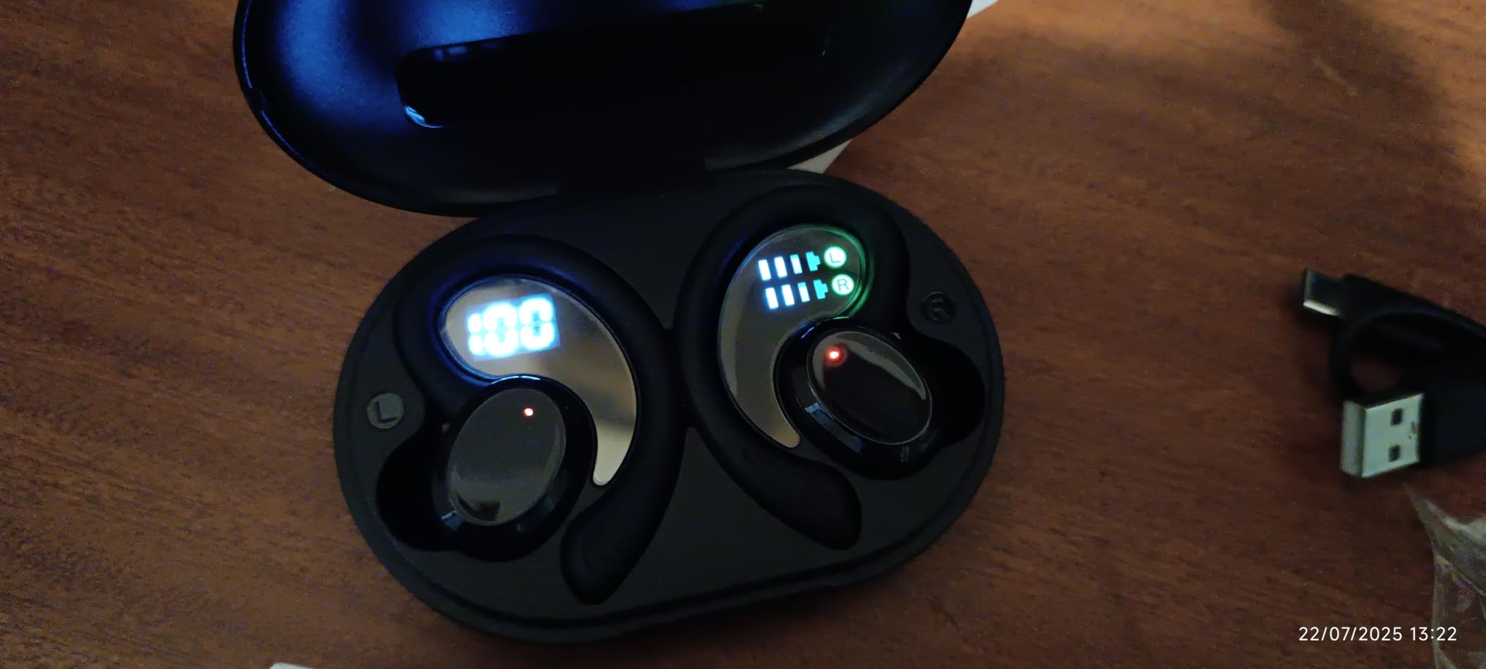 hadbleng Ear Buds Wireless Earbuds Bluetooth Headphones with 128H Playtime LED Digital Display Charging Case, Over-Ear Hook with Mic, Stereo Sound, IPX7 Waterproof Earphones for Workout/Running customer photo 1