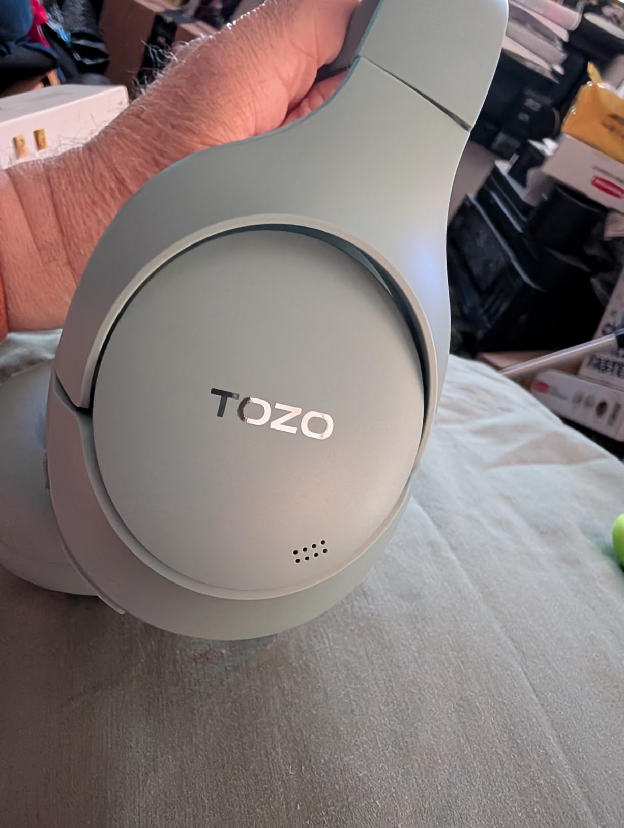 TOZO HT3 Hybrid Noise Cancelling Headphones, 90H Over Ear Headset, Hi Res Audio, AI Voice Assistant, Dual Device Connection, 32 Custom EQs, Built In 5 Mics, ANC, Foldable, Bluetooth 6.0 customer photo 1
