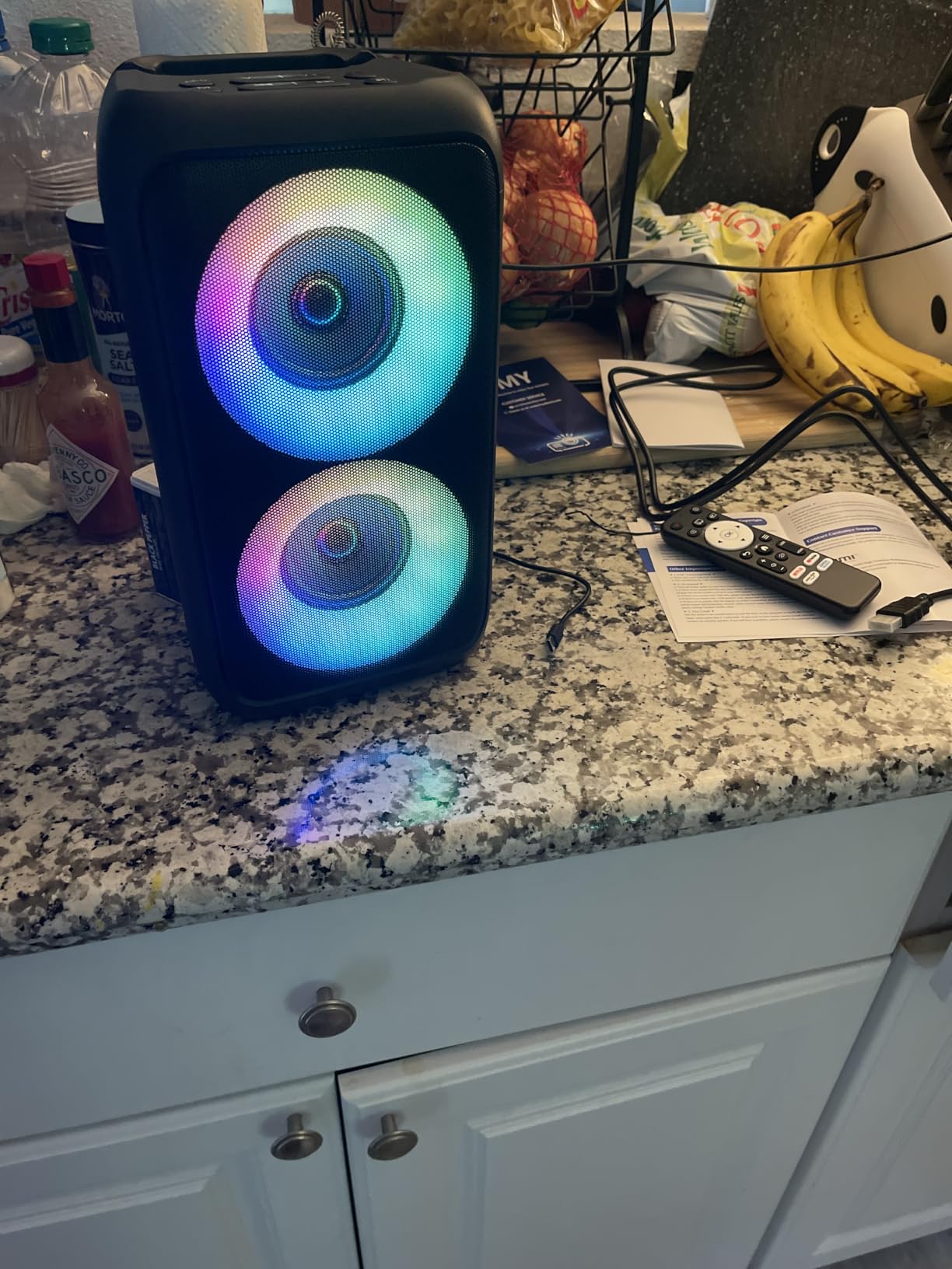 Bluetooth Speaker with 3 Wireless Microphones, Portable Party Speaker for Adults & Kids with Lights, Speakers Bluetooth Wireless, Floorstanding Speakers Support TWS/AUX/USB/TF Card for Home Party Gift customer photo 2