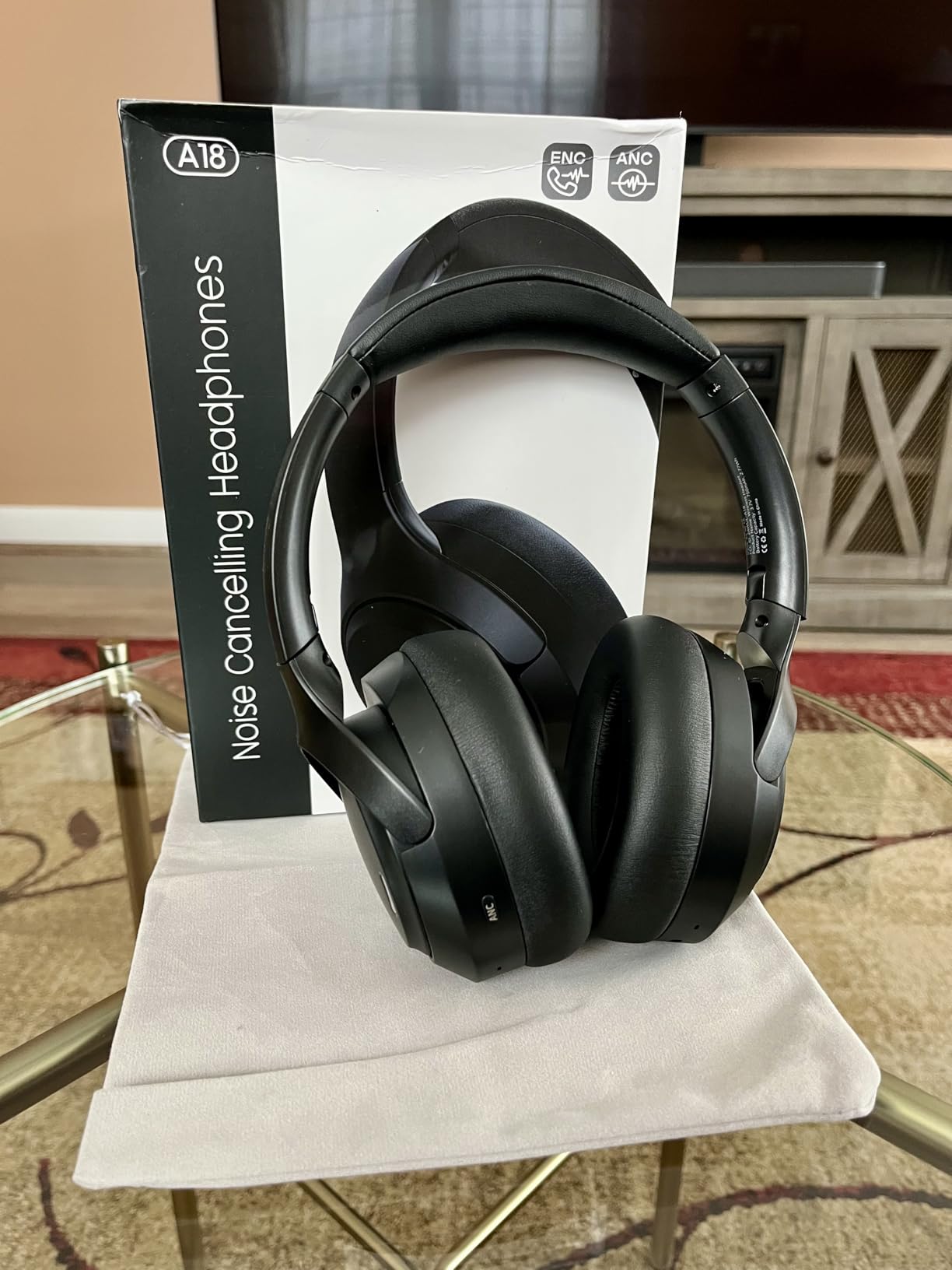 Hybrid Active Noise Cancelling Bluetooth 6.0 Headphones 120H Long Playtime, 6 ENC Mic, Over Ear Headphones Wireless, Hi-Res Audio, Memory Foam Earcup, Transparency Mode ANC Headphone for Travel Office customer photo 2