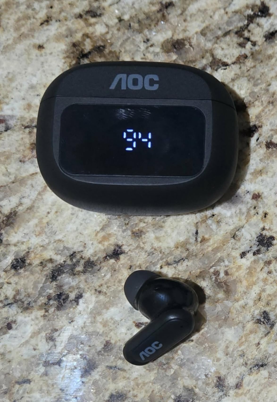 AOC Noise Cancelling Earbuds, Bluetooth 5.4 Wireless Earbuds with 6 Mics, 39dB ANC, Transparency Mode, 13mm Drivers, 36 Custom EQs via App, 45H Playtime, LED Display, Fit for Sports, Travel, Commuting customer photo 1