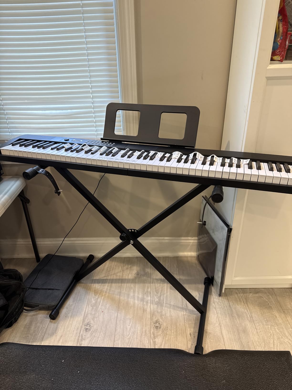 88 Key Piano Keyboard, Electric Digital Piano with Semi Weighted Keys, Keyboard Piano with Sustain Pedal, Power Supply, Stand, Carrying Case, Headphones, USB-MIDI Compatibility, for Beginner Adults customer photo 1