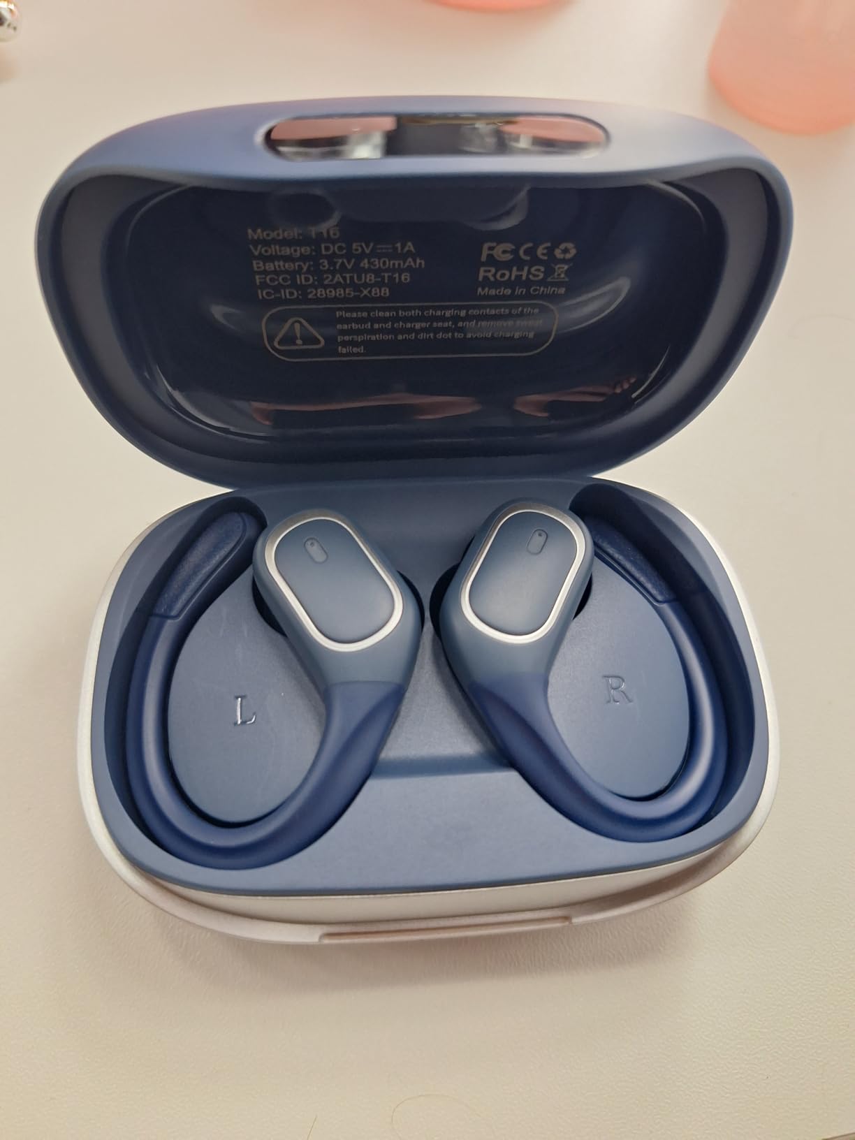 HAOYUYAN Sports Bluetooth Headphones, 80Hrs Playtime Wireless Earbuds with LED Power Display, IPX7 Waterproof Earphones for Workout/Running, Noise Canceling Headset Ear Buds (Black) customer photo 2