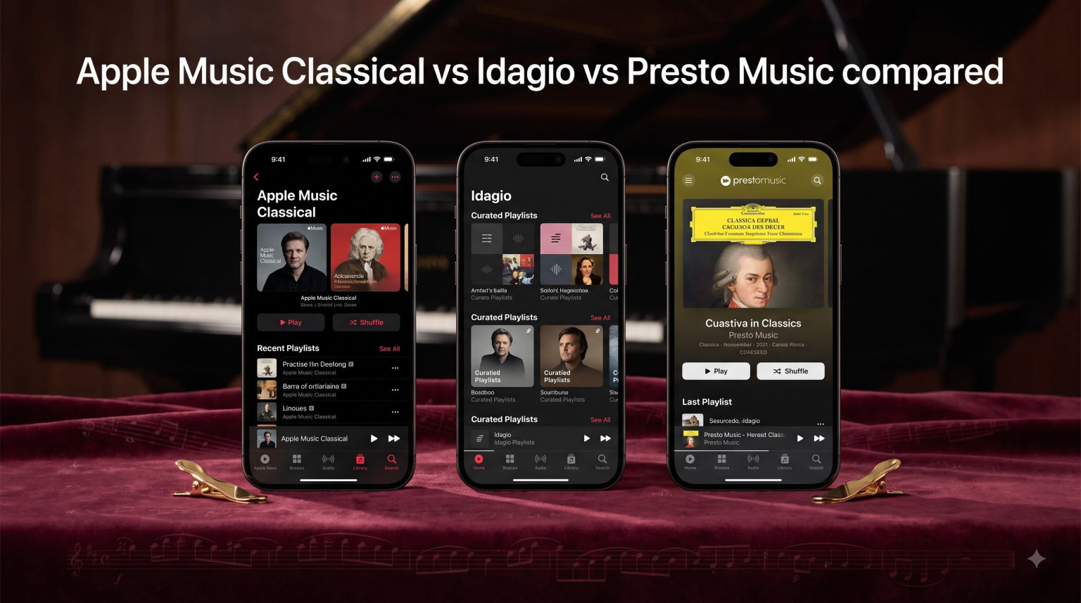 Apple Music Classical vs Idagio vs Presto Music compared
