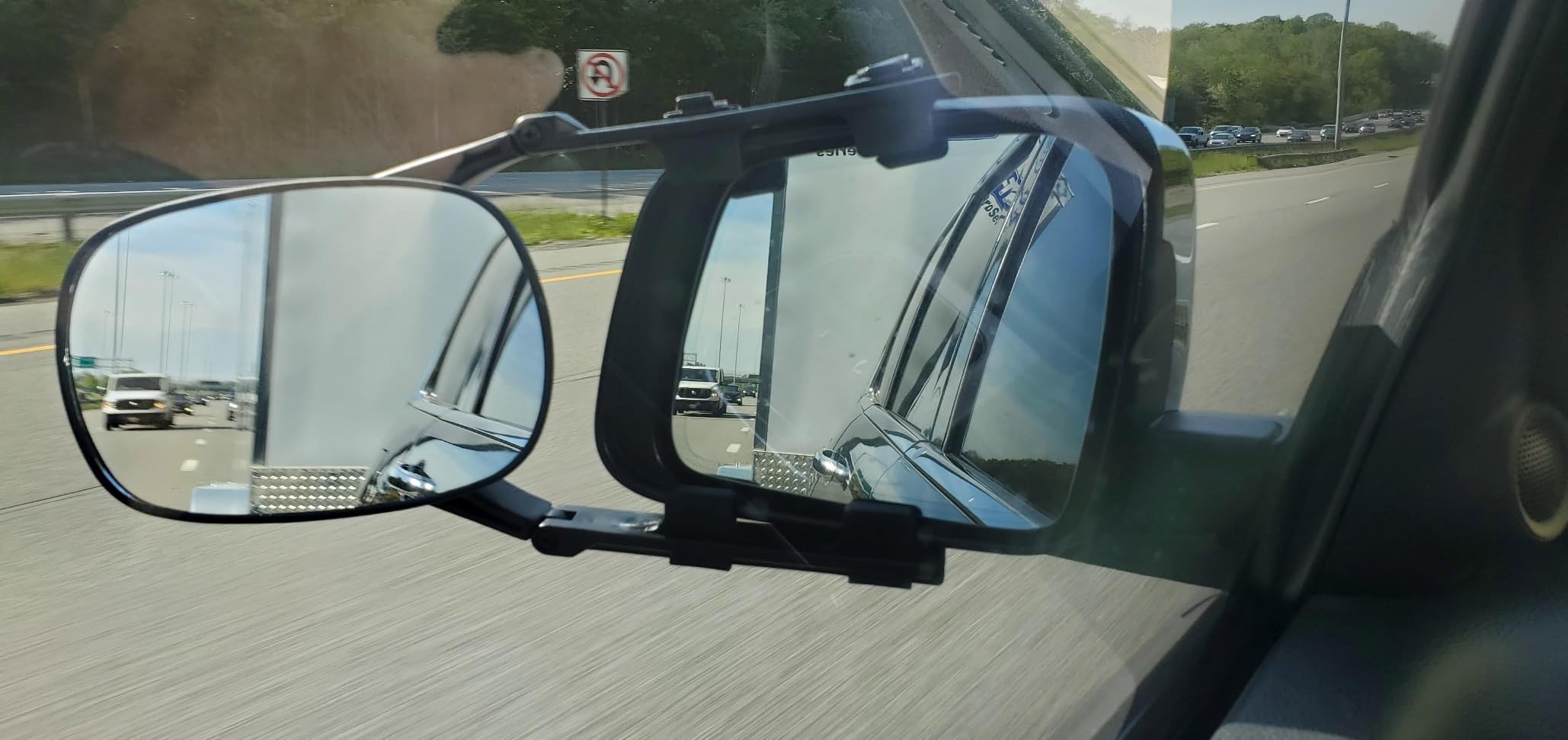CIPA 11950 Clip-On Towing Mirror,Black & Silver, 15.75 Inch customer photo 2