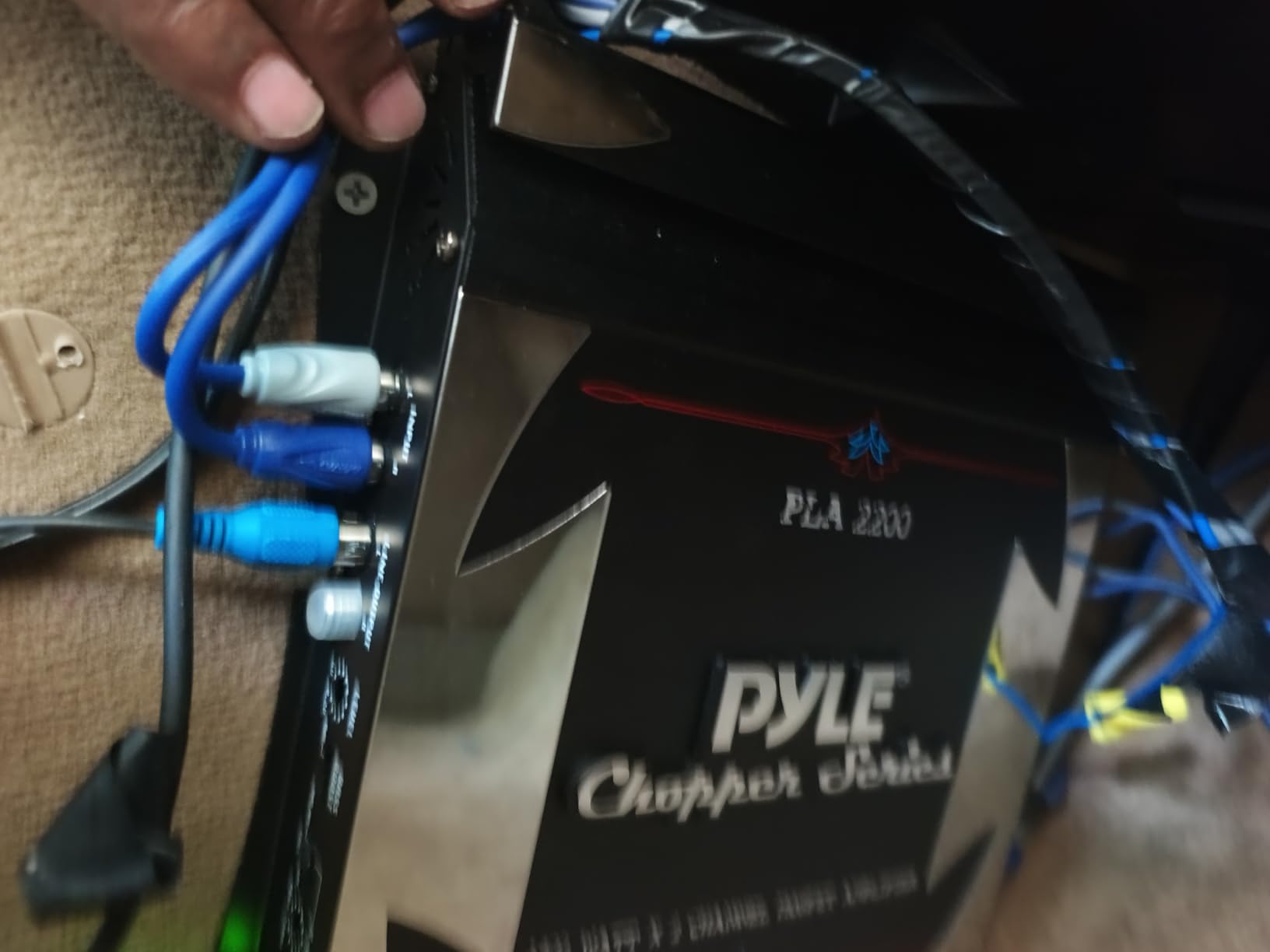 Pyle 2 Channel Car Stereo Amplifier- 1400W Dual Channel Bridgeable High Power MOSFET Audio Sound Auto Small Speaker Amp w/ Crossover, Bass Boost Control, Gold Plated RCA Input Output, Black - PLA2200 customer photo 1