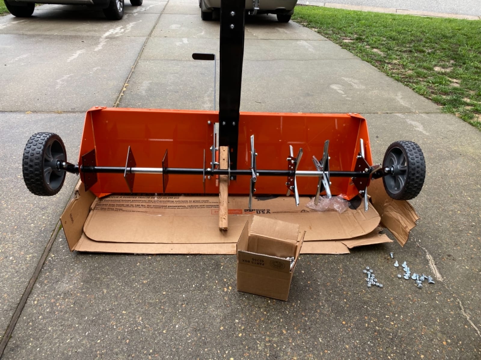 Agri-Fab 48 In Tow Behind Lawn Plug Aerator with 32 Galvanized Knives and Universal Hitch customer photo 2
