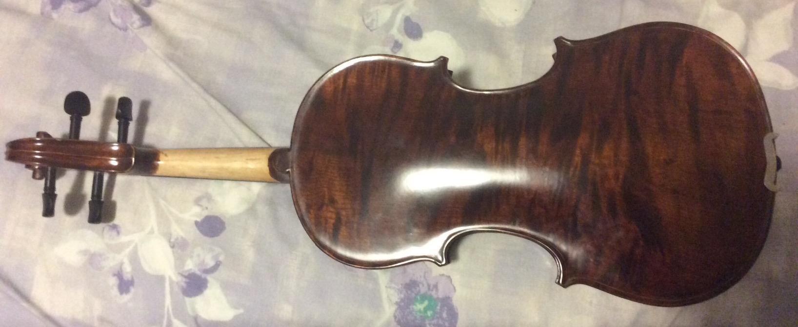 Mendini By Cecilio 4/4 Violin For Beginners, Black Solid Wood - Flamed Acoustic Violins Set with Case, Tuner, Shoulder Rest, Bow, Rosin, Bridge & Strings customer photo 1
