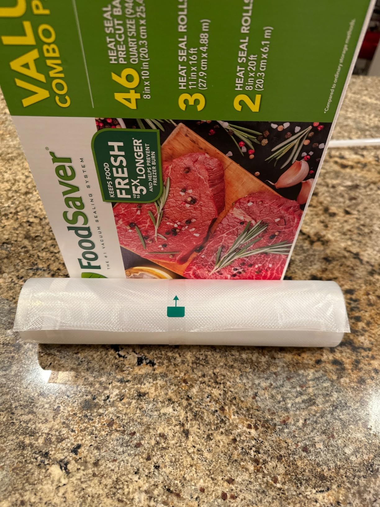 FoodSaver Custom Length Vacuum Sealer Bags Multipack, 5 Count Rolls for Airtight Food Storage and Sous Vide - Compatible with FoodSaver, 8 (2 Pack) and 11 (3 Pack) customer photo 2