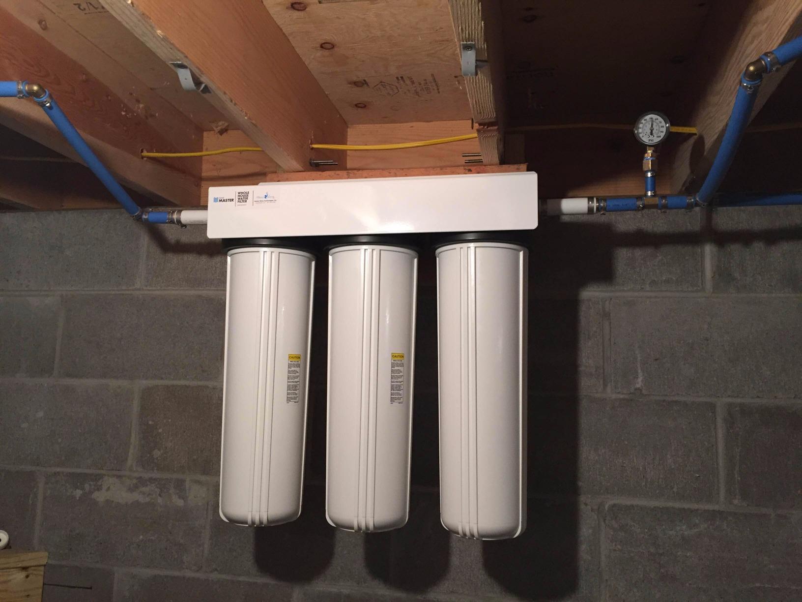 Home Master Whole House Three Stage Water Filtration System with Fine Sediment, Iron and Carbon, Blue customer photo 2