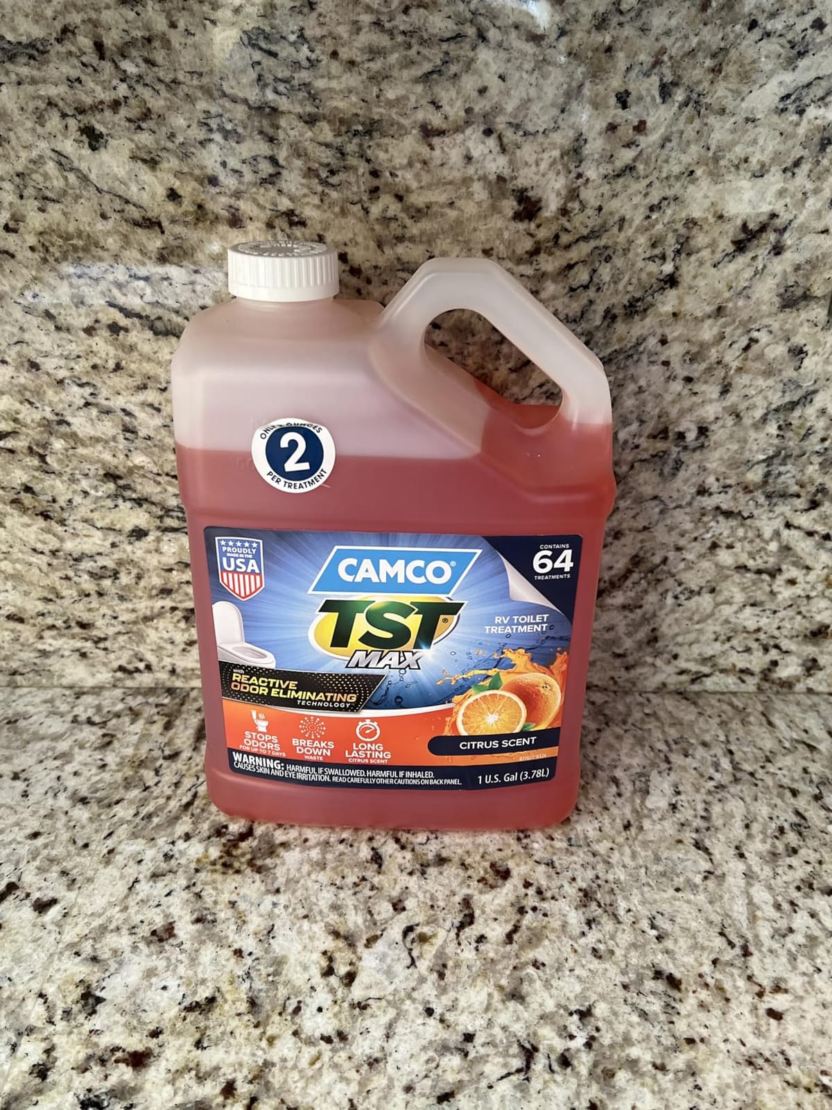Camco TST Blue Enzyme Toilet Treatment - Formaldehyde Free - Breaks Down Waste And Tissue - Septic Tank Safe -Treats up to 8-40 Gallon Holding Tanks - (8) 4 oz Bottles (41501) customer photo 2