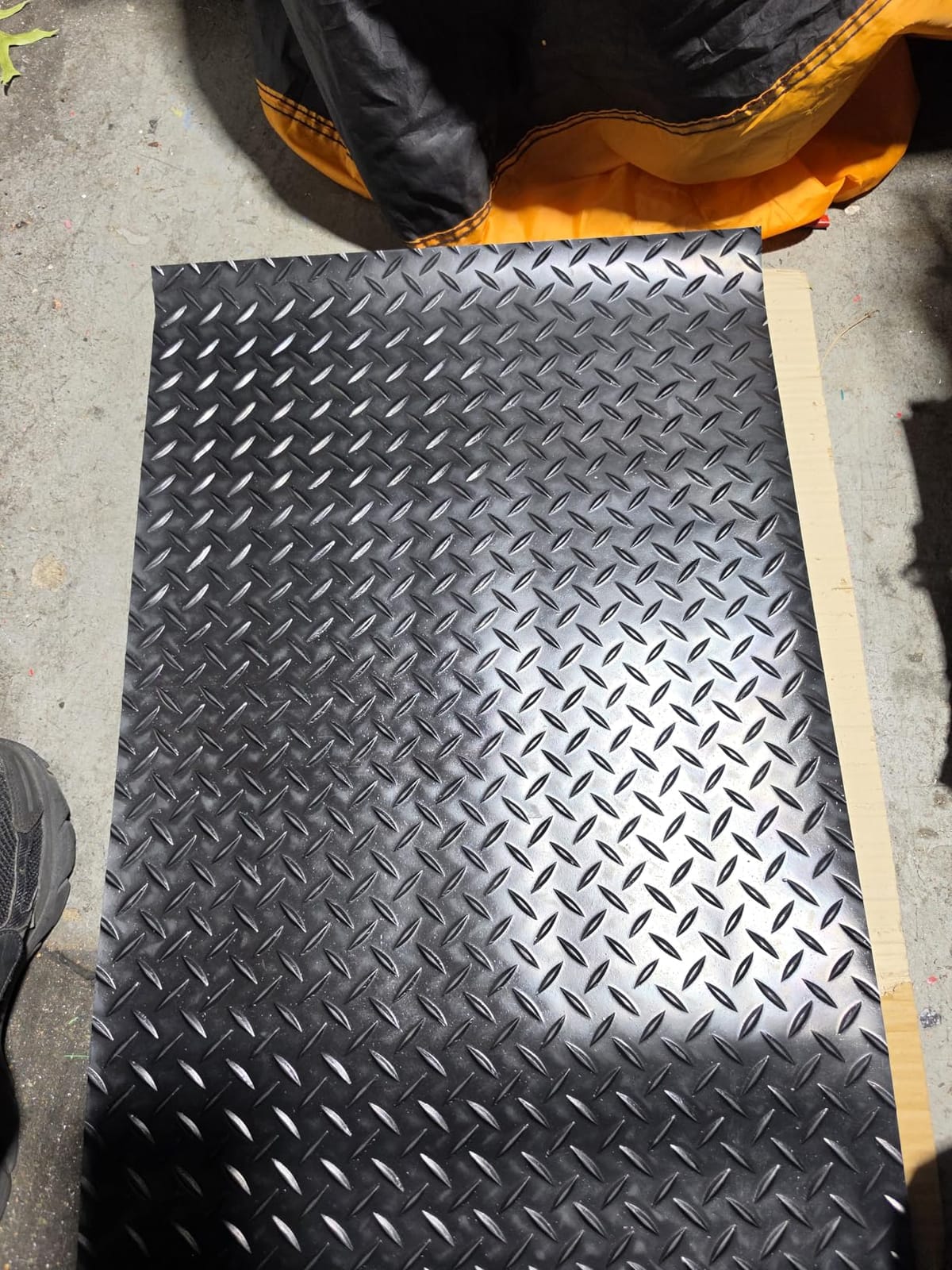 Rubber-Cal Diamond-Plate Rubber Flooring Roll - 3 mm x 4 ft x 7 ft Roll - Black customer photo 2