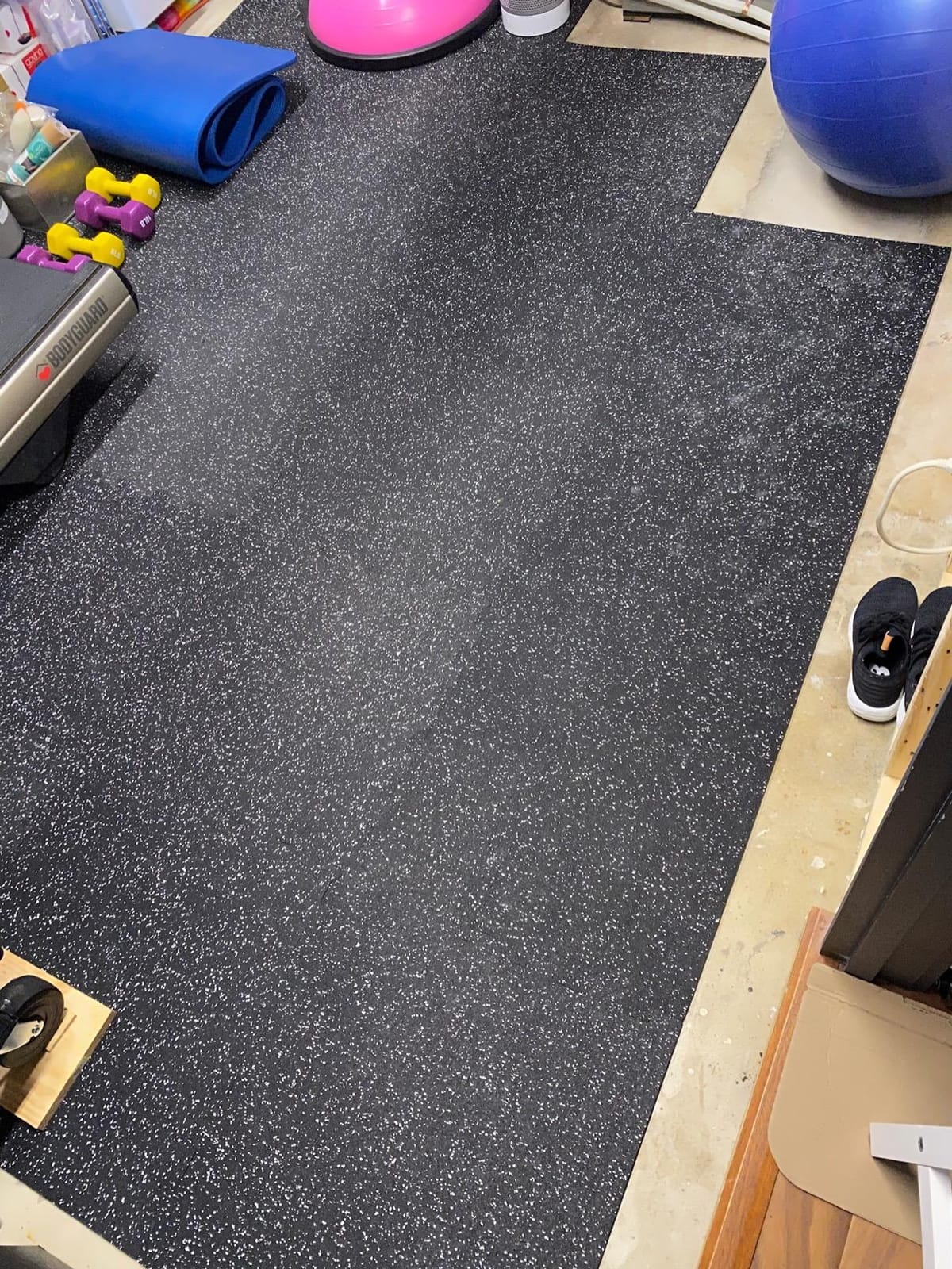 IncStores 8mm Strong Rubber Tiles (23in x 23in Tiles/Multi Piece Floor Kits) Interlocking Rubber Gym Mats for Home Gym Flooring & Fitness Room Floors customer photo 2
