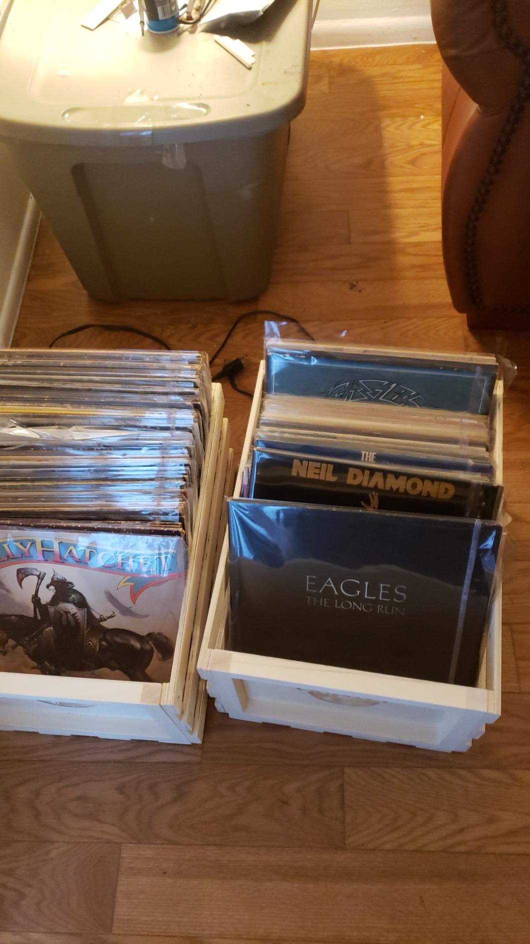 Crosley AC1004A-NA Record Storage Crate Holds up to 75 Albums, Natural customer photo 2