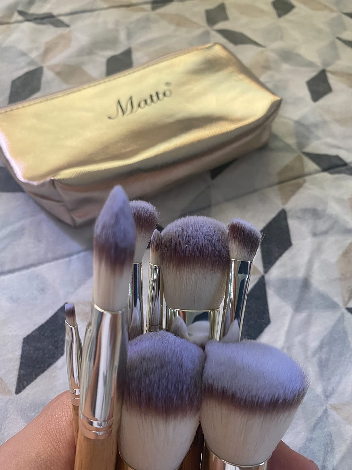 Matto 9-Piece Bamboo Makeup Brush Set with Travel Bag for Face and Eye customer photo 1