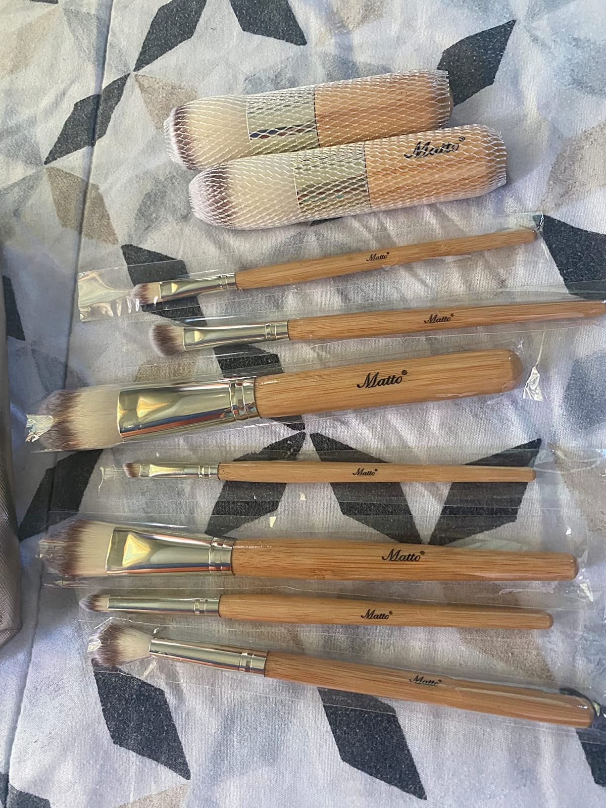 Matto 9-Piece Bamboo Makeup Brush Set with Travel Bag for Face and Eye customer photo 2