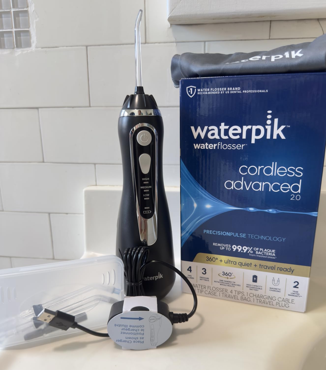 Waterpik Cordless Advanced Portable Water Flosser, Rechargeable, White customer photo 2