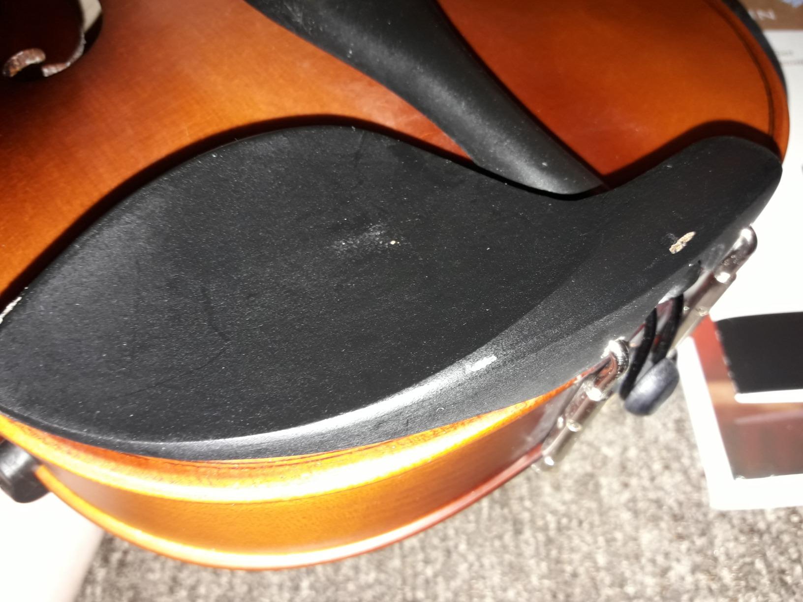 Mendini By Cecilio Violin 4/4 Full Size For Beginners - Fiddle Solidwood Kit with Hard Case - Acoustic Violins with Bow, Rosin, Tuner, Extra Strings & Bridge, Shoulder Rest and Lesson Book (Black) customer photo 2