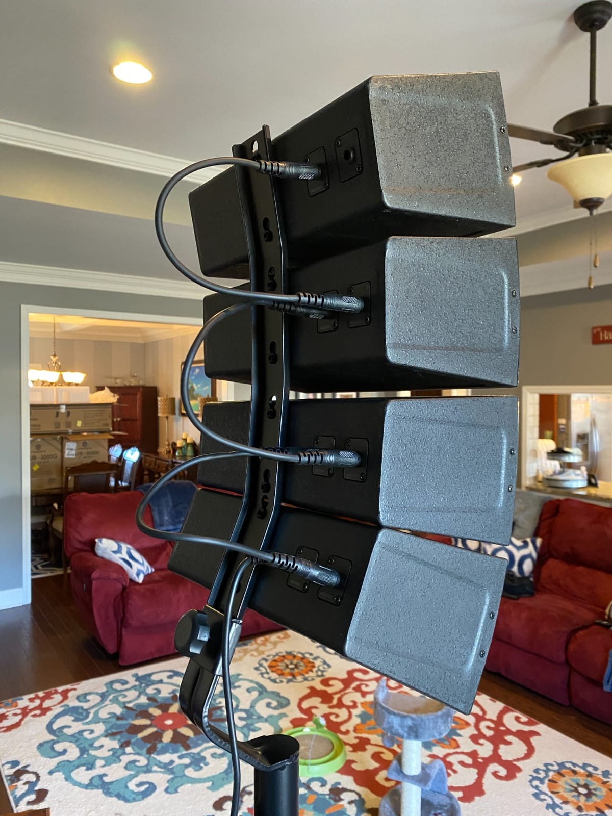PRORECK Club 3000 12-Inch 4000w DJ Powered PA Speaker System Combo Set with Bluetooth USB Drive Read Function SD Card Remote Control,Two subwoofers and 8 line Array Speakers Set for Church, DJ, Live customer photo 2
