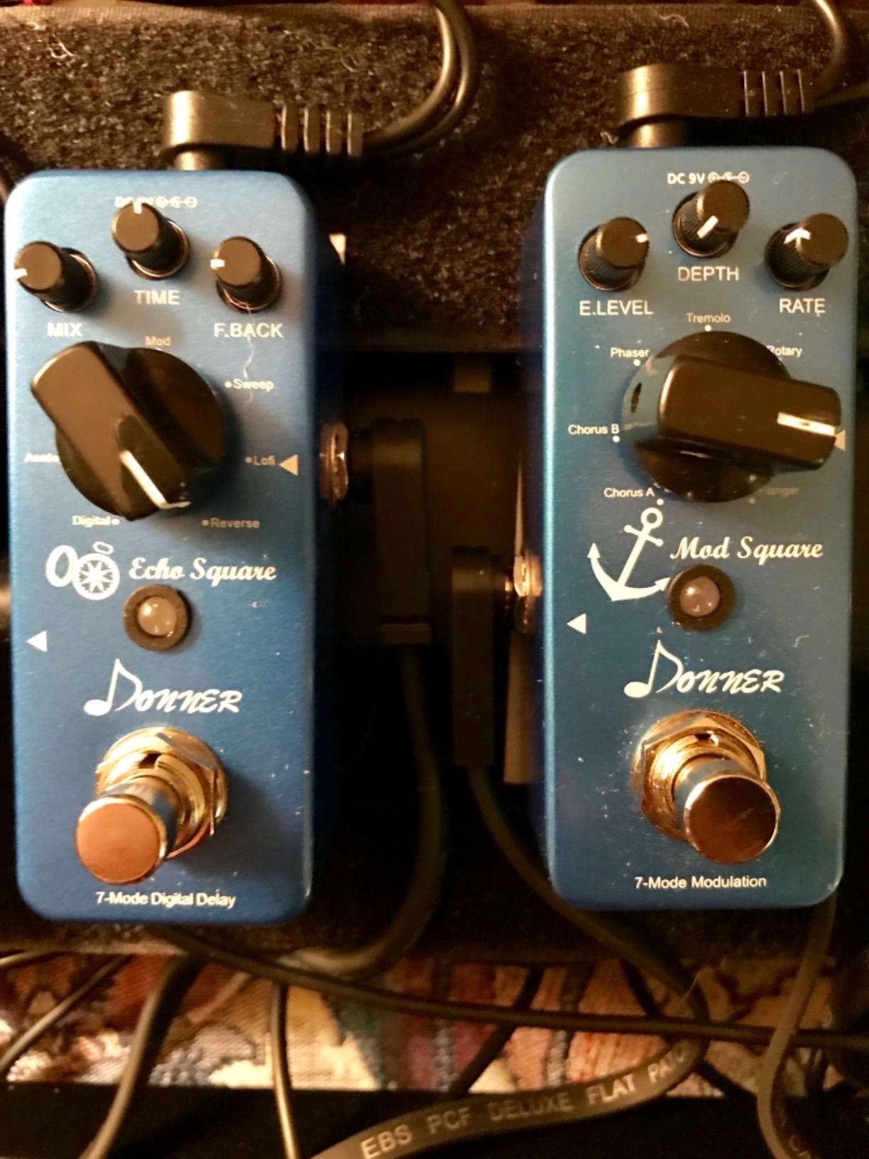 Donner Echo Square Delay Pedal - Digital 7-Modes Delay for Electric Guitar, Multi-Delay including Digital, Analog, Tape, Mod, Sweep, Lofi, Reverse - True Bypass customer photo 1