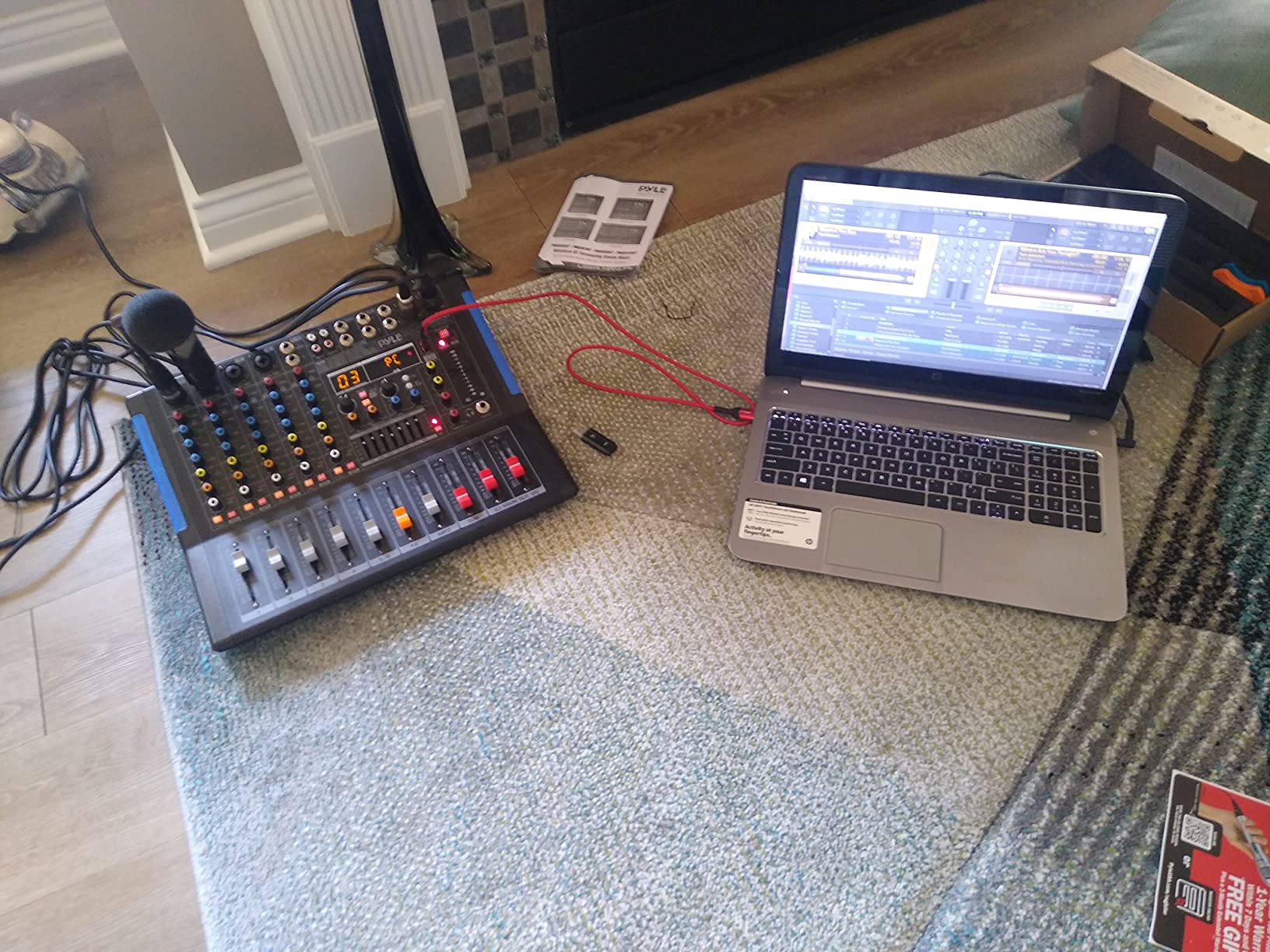 Pyle 12-Channel Console Style Audio Mixer with Bluetooth - DJ Sound Controller, 8 XLR / Combo Inputs, Sub Out, +48V Phantom, USB-A In, 16 DSP Effects, MP3 Player, 7-Band EQ - PMXU128BT customer photo 2
