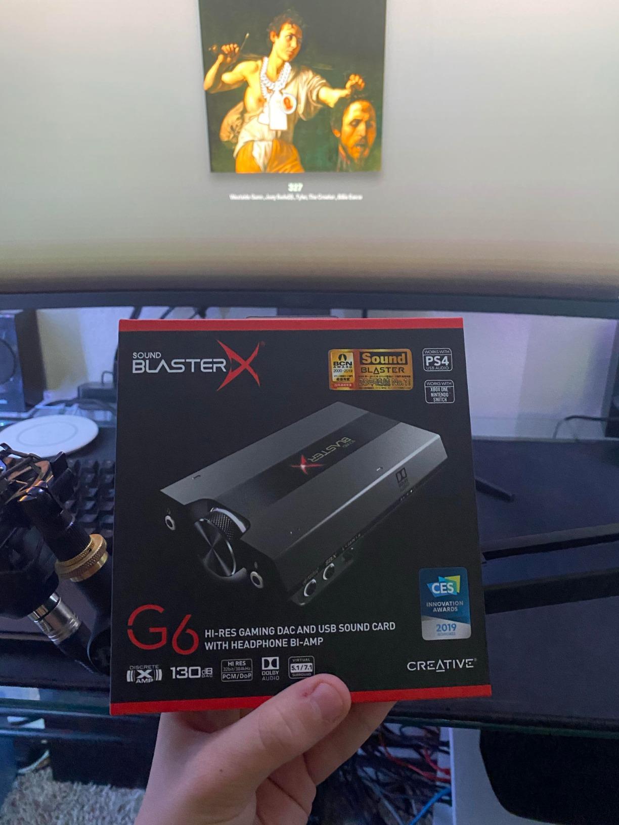 Sound BlasterX G6 Hi-Res 130dB 32bit/384kHz Gaming DAC, External USB Sound Card with Xamp Headphone Amp, Dolby Digital, 7.1 Virtual Surround Sound, Sidetone/Speaker Control for PS4, Xbox One customer photo 2
