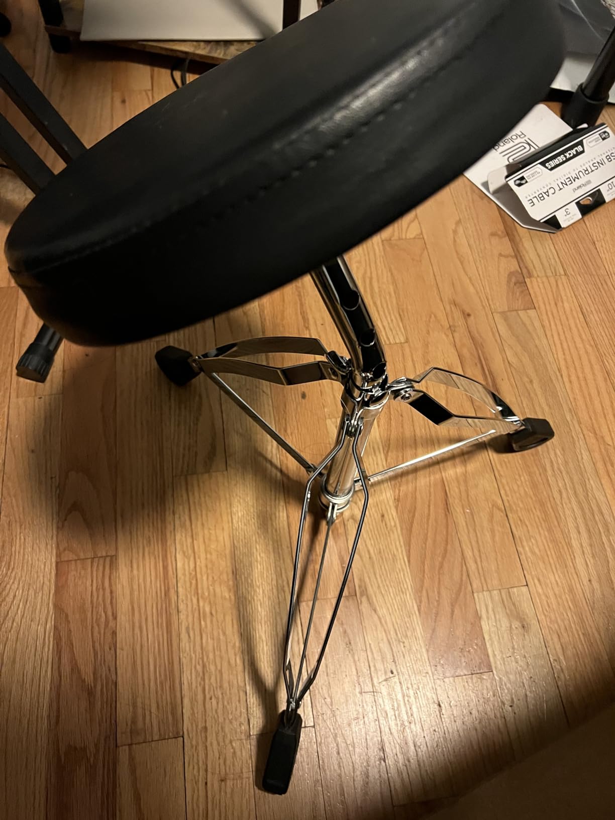 G Ganen Thick Padded Foldable Drum Throne Saddle Stool Adjustable Height No-Slip Black customer photo 1