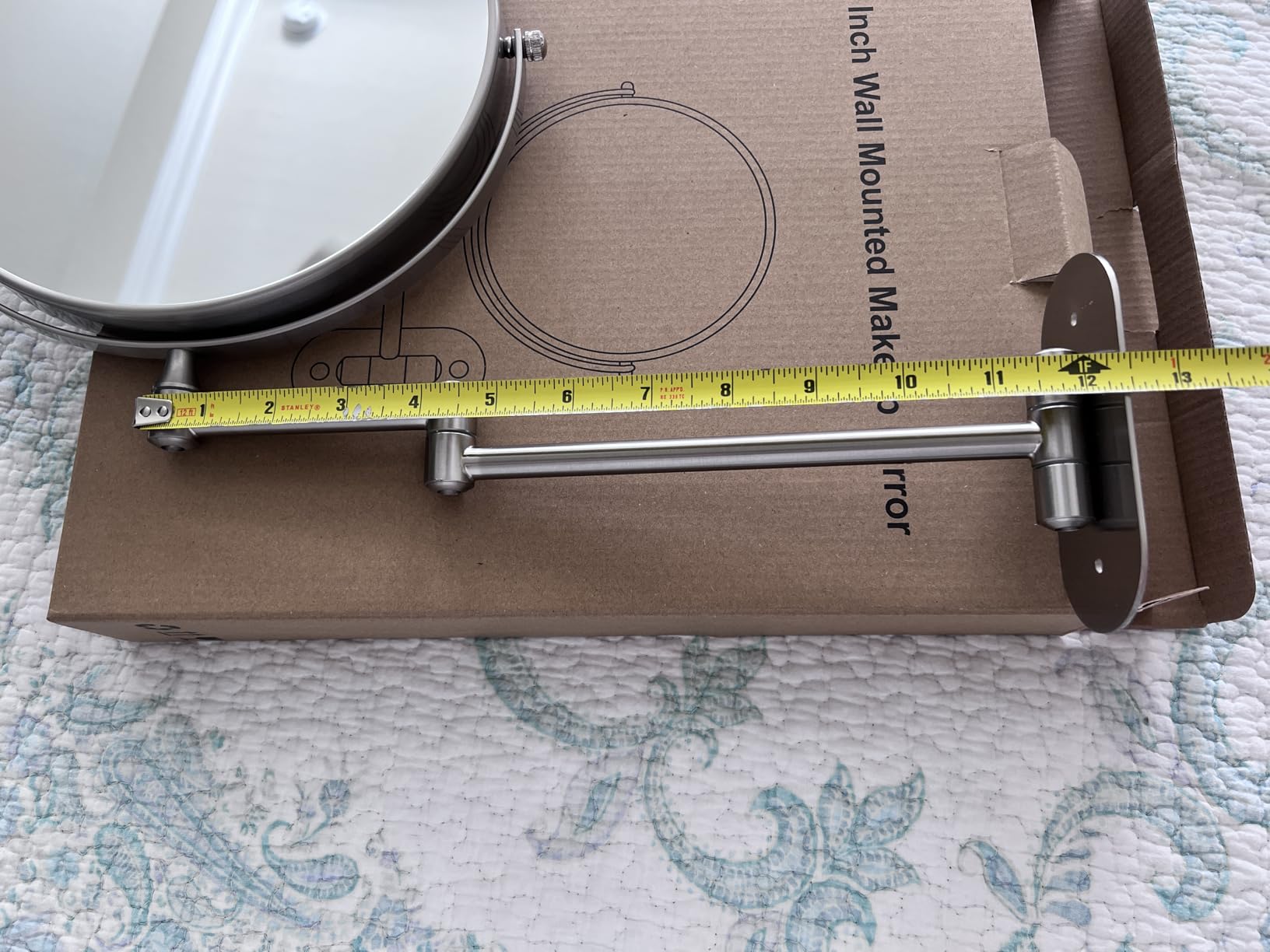 DECLUTTR 8 Inch Wall Mounted Magnifying Mirror with 10x Magnification, Double Sided Vanity Makeup Mirror for Bathroom, Chrome Finished customer photo 1