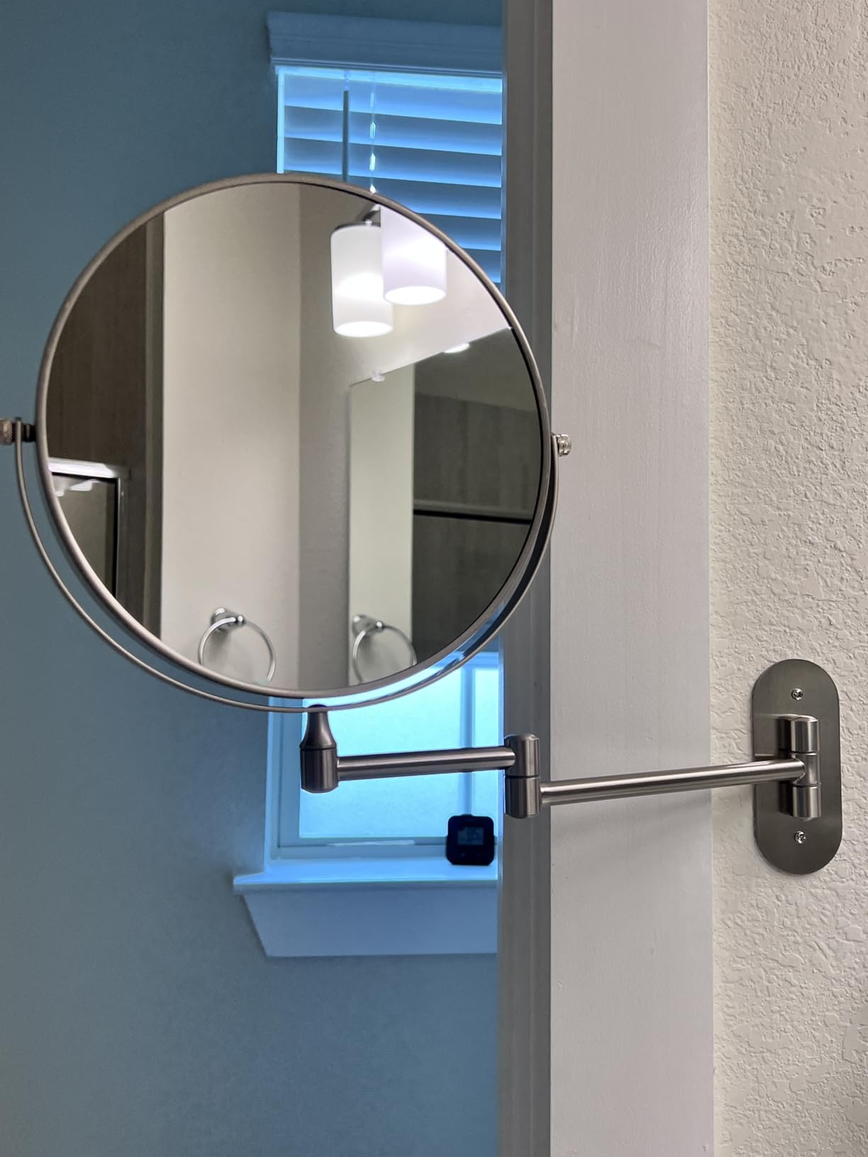DECLUTTR 8 Inch Wall Mounted Magnifying Mirror with 10x Magnification, Double Sided Vanity Makeup Mirror for Bathroom, Chrome Finished customer photo 2