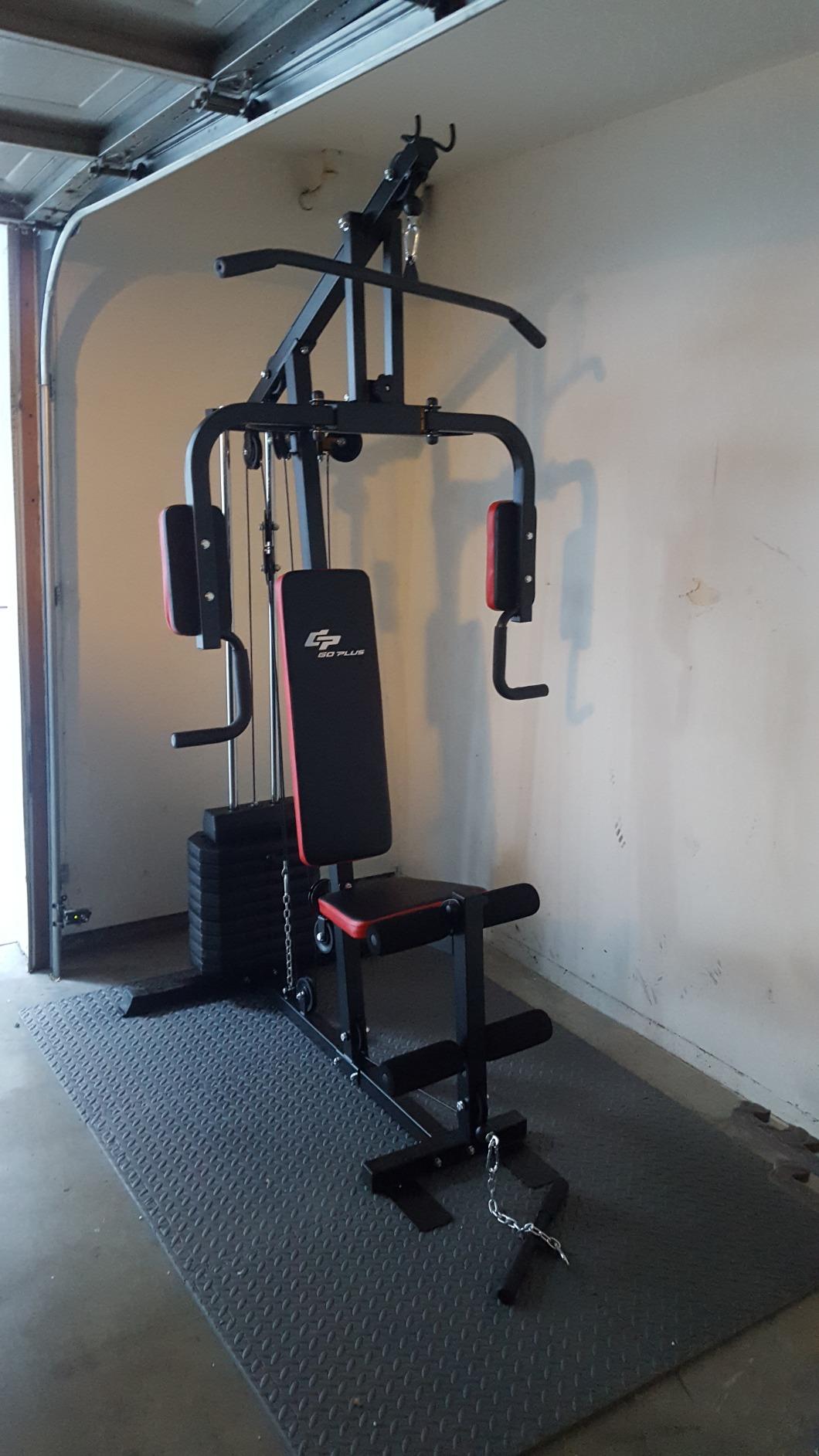 Goplus Multifunction Home Gym System, Workout Station with 100LBS Weight Stack, LAT Pulldown Machine Exercise Equipment for Total Body Strength Training customer photo 2