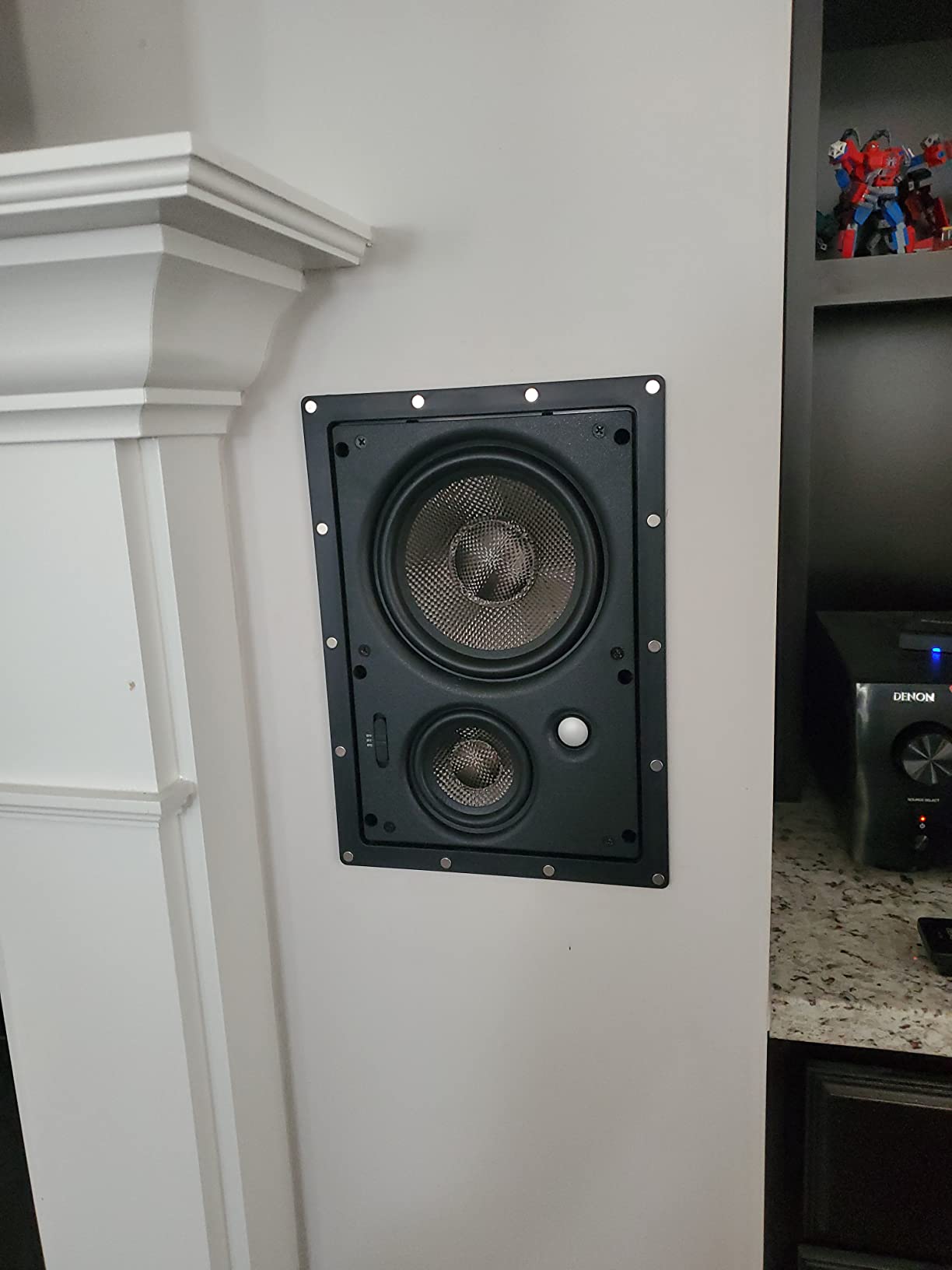 Monoprice 3-Way Carbon Fiber In Wall Speakers - 8-Inch, Pair, With Paintable Magnetic Grille, Black - Alpha Series customer photo 2