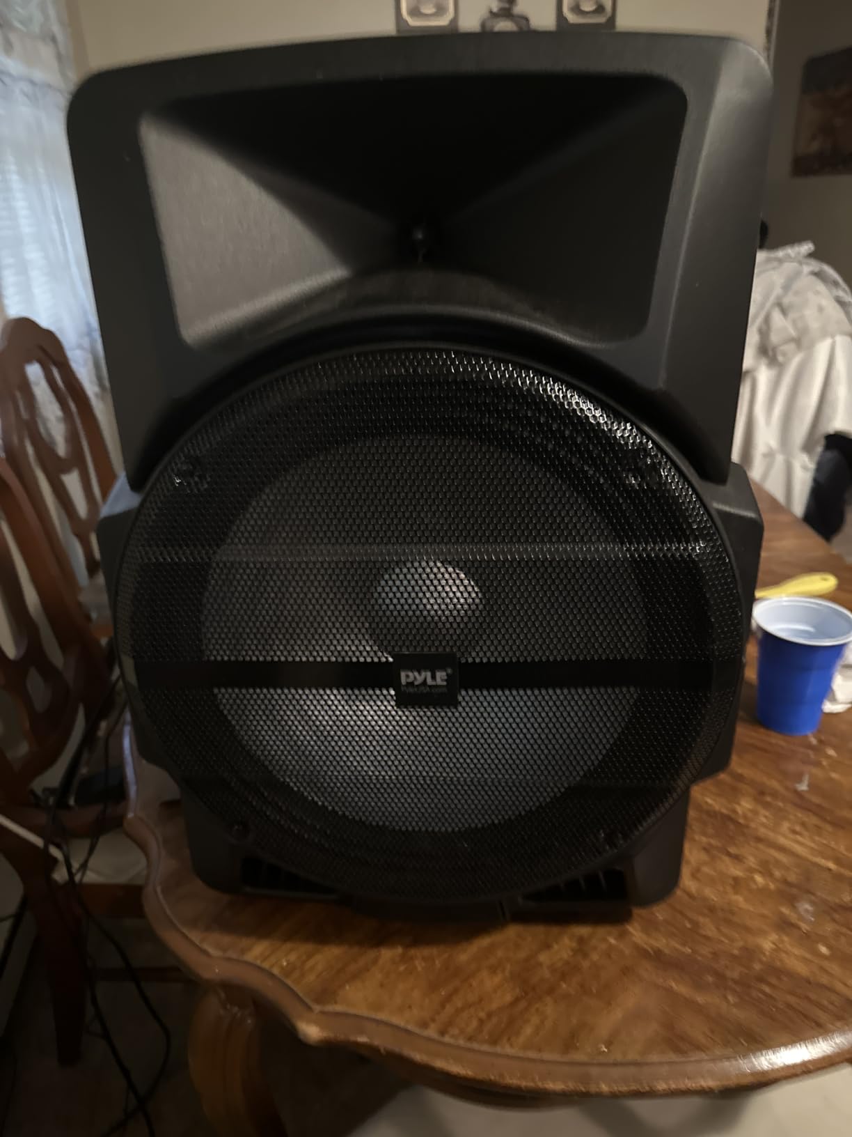 Pyle Wireless Portable PA Speaker System -1200W High Powered Bluetooth Compatible Indoor&Outdoor DJ Sound Stereo Loudspeaker wITH USB MP3 AUX 3.5mm Input, Flashing Party Light & FM Radio -PPHP1544B customer photo 1