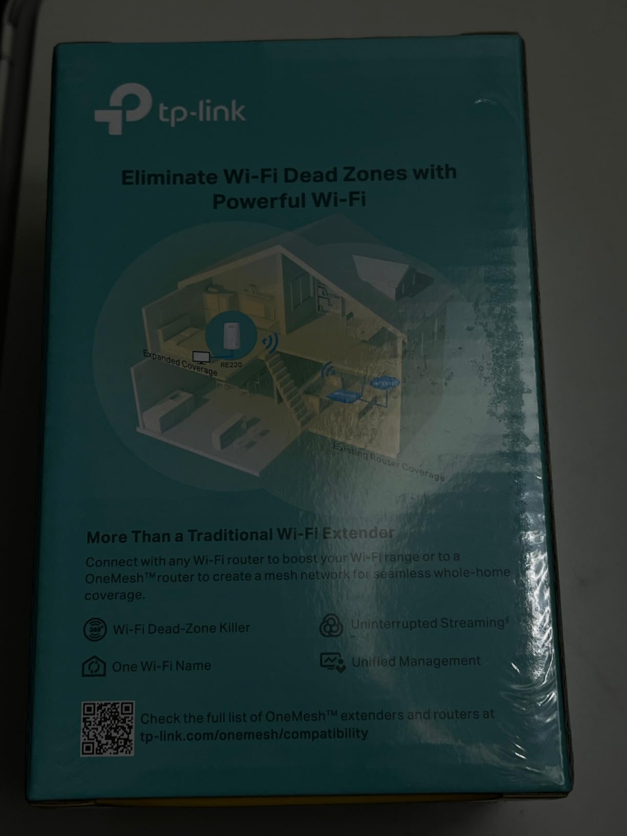 TP-Link WiFi Extender with Ethernet Port, Dual Band 5GHz/2.4GHz, Up to 44% More Bandwidth Than Single Band, Covers Up to 1200 Sq.ft and 30 Devices, Signal Booster Amplifier Supports OneMesh(RE220) customer photo 2