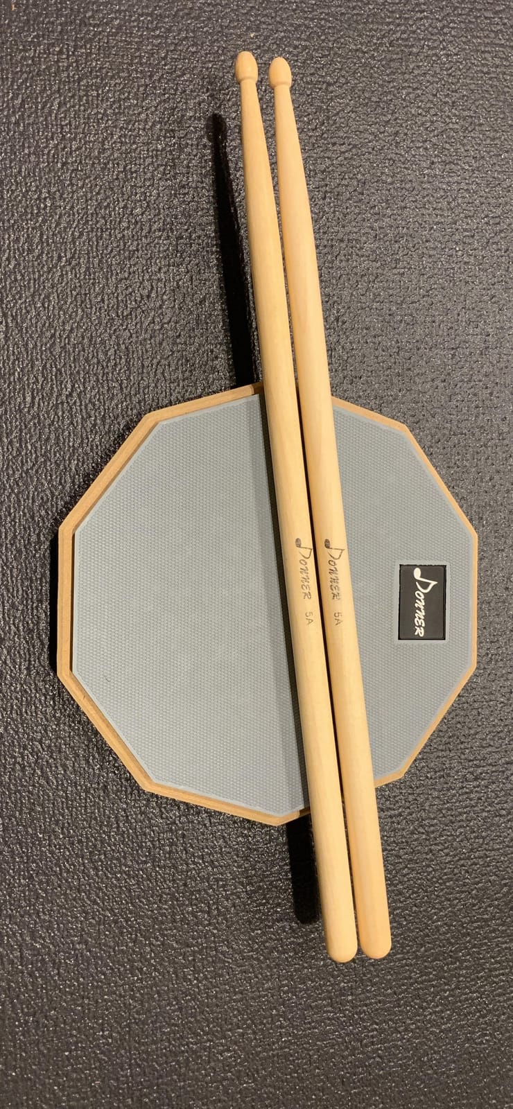 Donner 12 Inches Drum Practice Pad Silent Drum Pad Set Blue 2-Sided With Drum Sticks customer photo 2