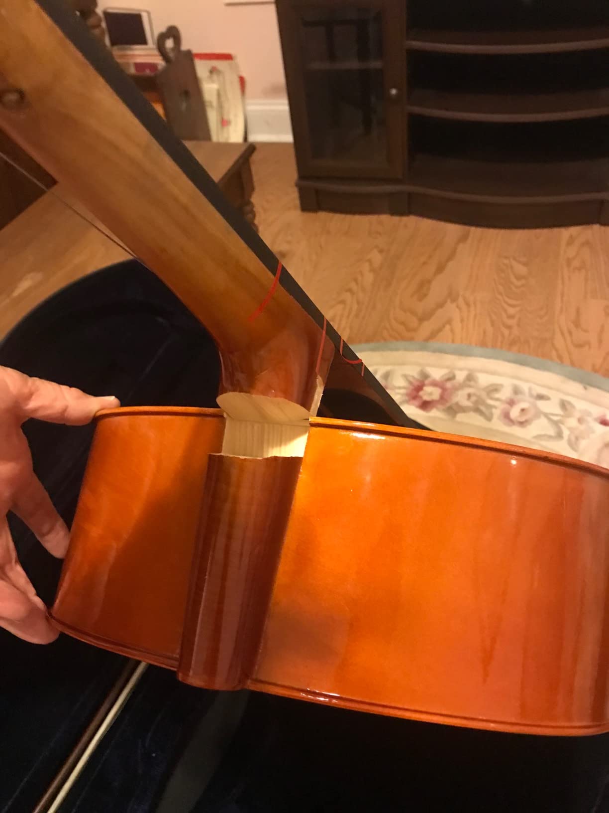 LYKOS 4/4 Professional Wood Acoustic Cello Beautiful Varnish Finishing+ Case + Bow + Rosin for Beginner (White) customer photo 1