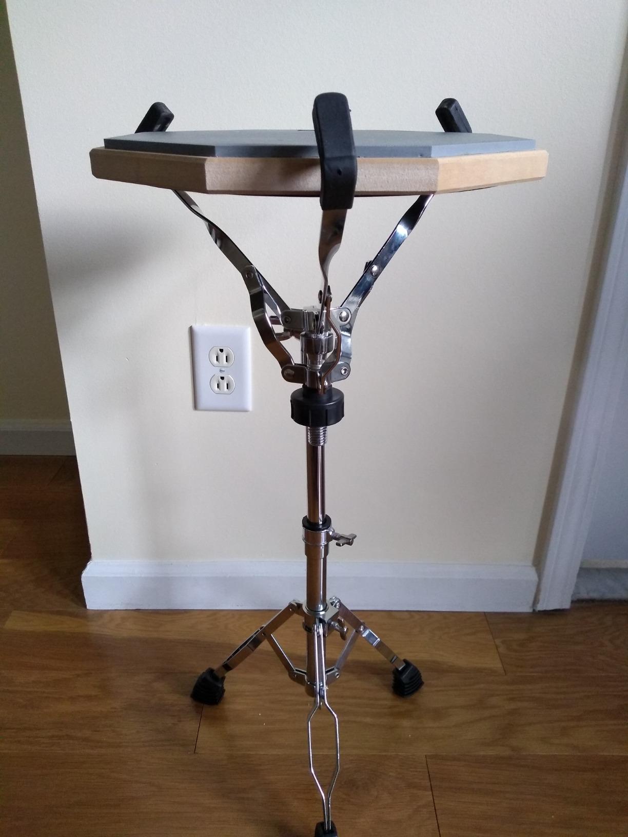 Donner Snare Drum Stand Set with Drum Practice Pad, 12'' Double-sided Silent Drum Pad set, Drumsticks, Backpack Adjustable Stand Fits 10''-14'' Dia Drums customer photo 1