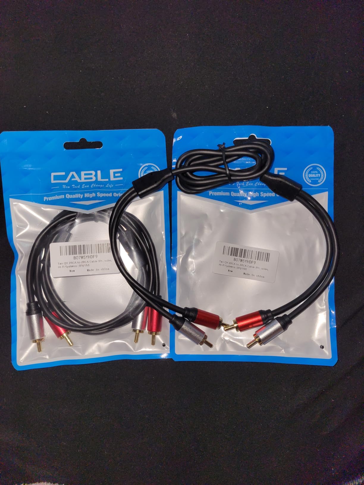 Tan QY 2RCA to 2RCA Audio Cable 3Ft-Gold Plated OFC for HDTV & Gaming customer photo 1