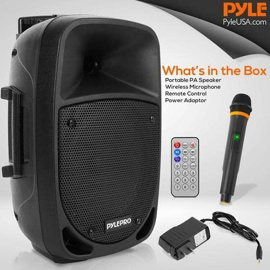 Pyle 1200W Portable Bluetooth PA Speaker - 12’’ Subwoofer, LED Battery Indicator Lights W/Built-In Rechargeable Battery, MP3/USB/SD Card Reader, and UHF Wireless Microphone - Pyle PSBT125A,Black customer photo 1