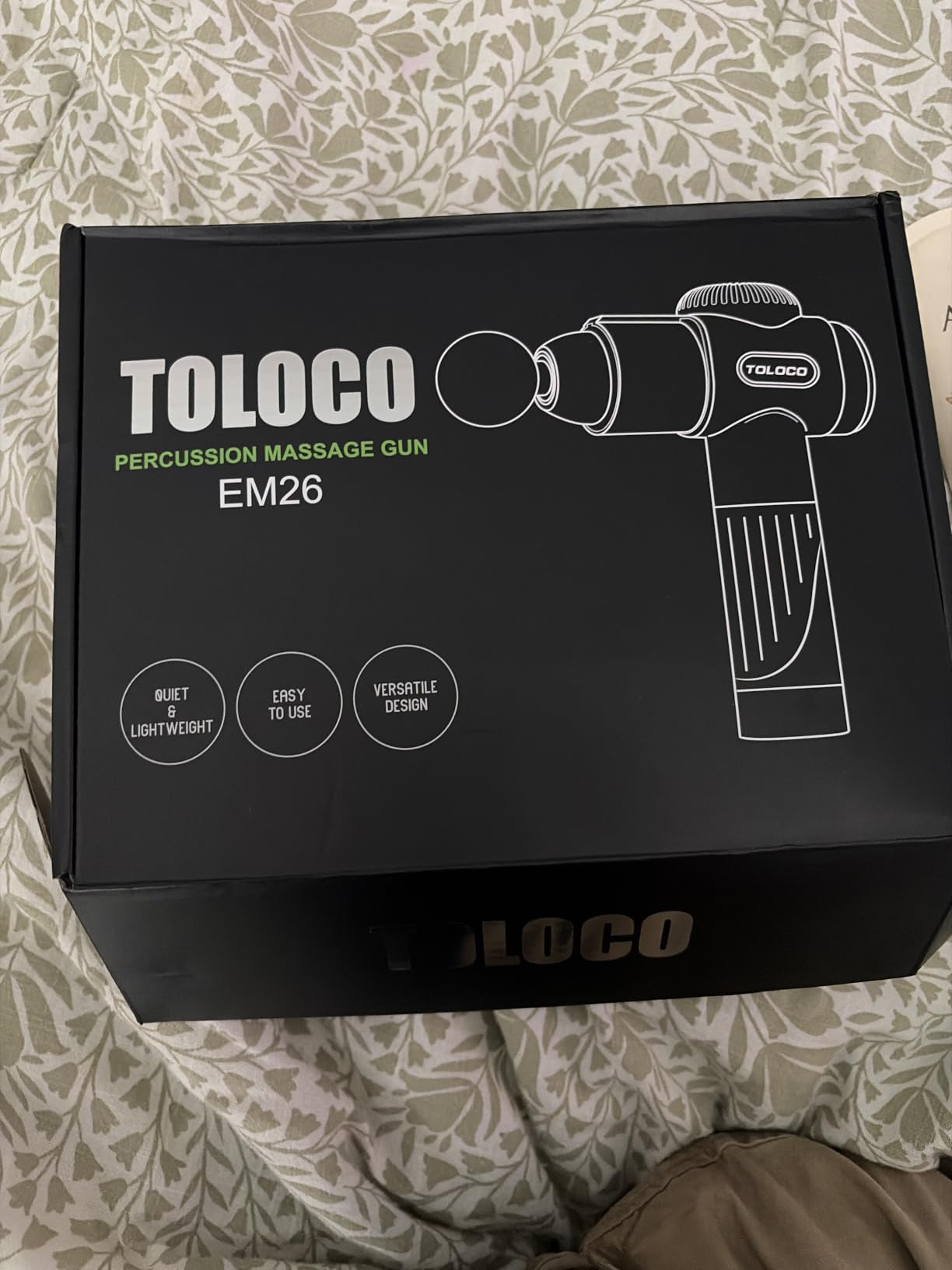 TOLOCO Massage Gun, Deep Tissue Back Massage for Athletes for Pain Relief, Percussion Massager with 10 Massages Heads & Silent Brushless Motor, Relaxation Gifts for Men Women, Black customer photo 2