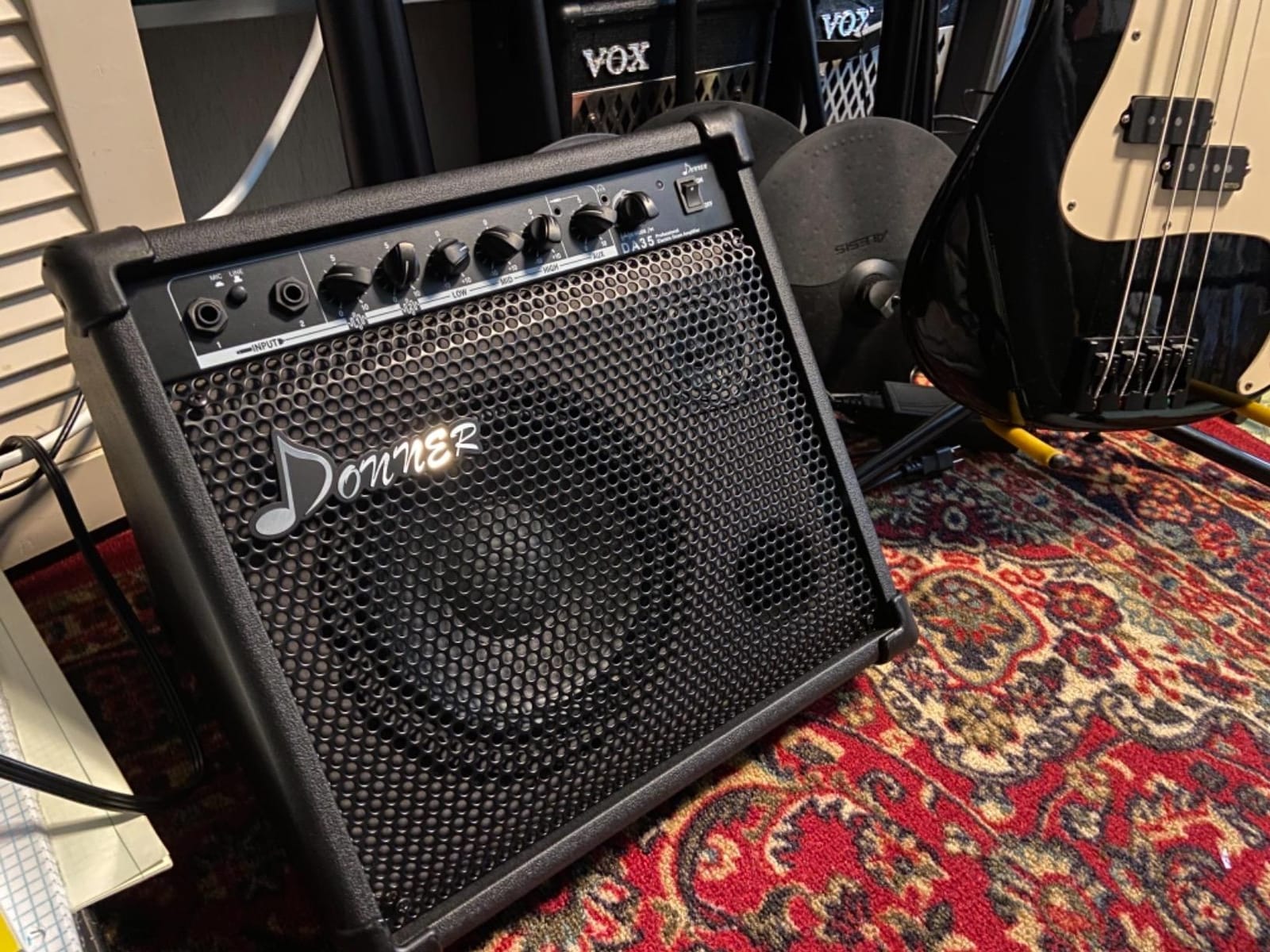 Donner 35-Watt Electronic Drum Amplifier DA-35, 2x8 Speakers, 2-Channel, 3-Band EQ, DI Out, Wireless Audio, Black, Compatible with Electronic Drum & Keyboard, Digital Modeling Amplifier customer photo 1