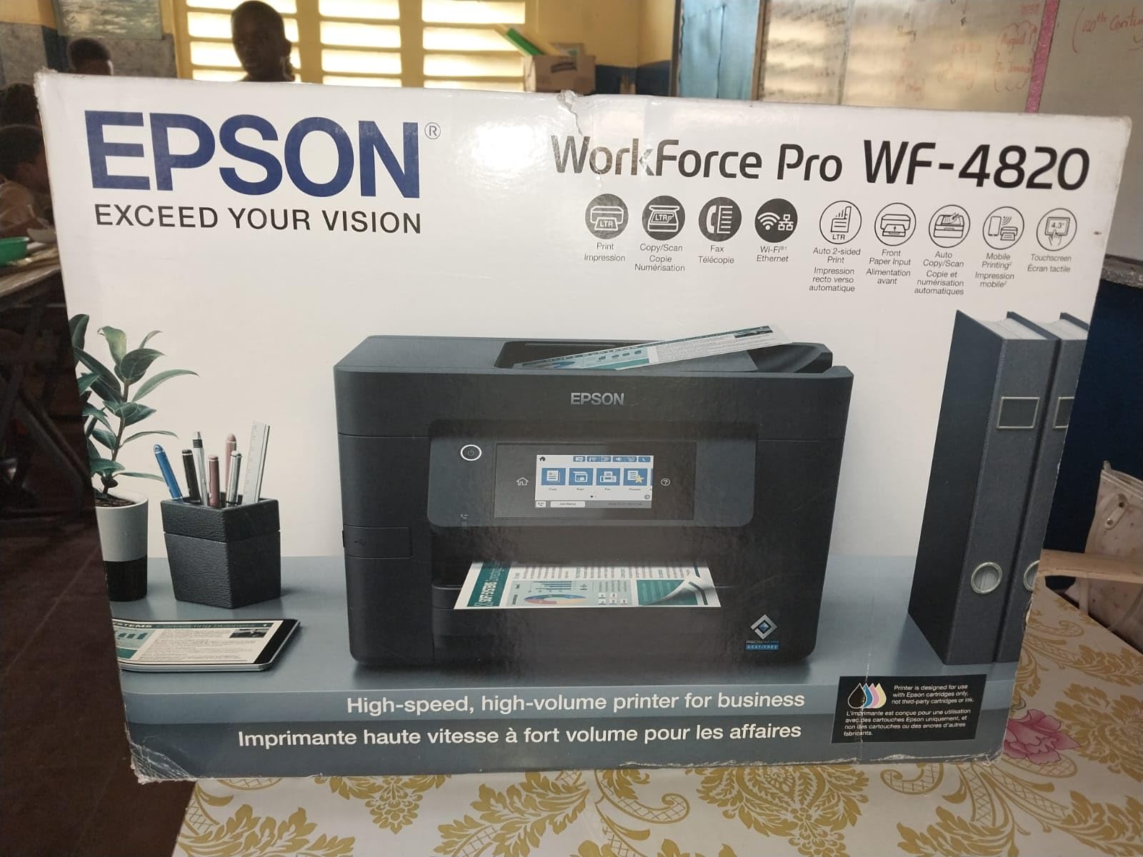 Epson® Workforce® Pro WF-4820 Wireless Color Inkjet All-In-One Printer, Black, Large customer photo 2