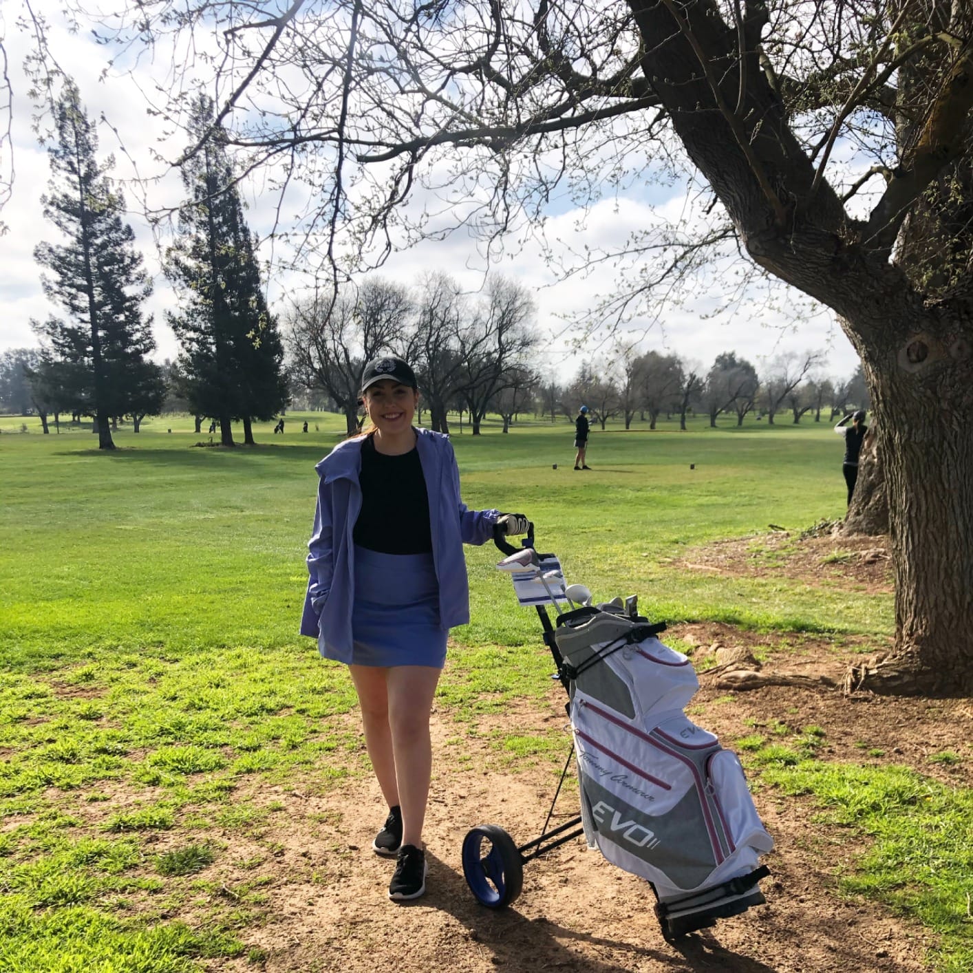 SereneLife Golf Push Pull Cart with Deluxe Scorecard Holder, Adjustable Handle, Upper & Lower Strap Brackets, Lightweight Foldable Design with Quick Brake & Compact Folding customer photo 2