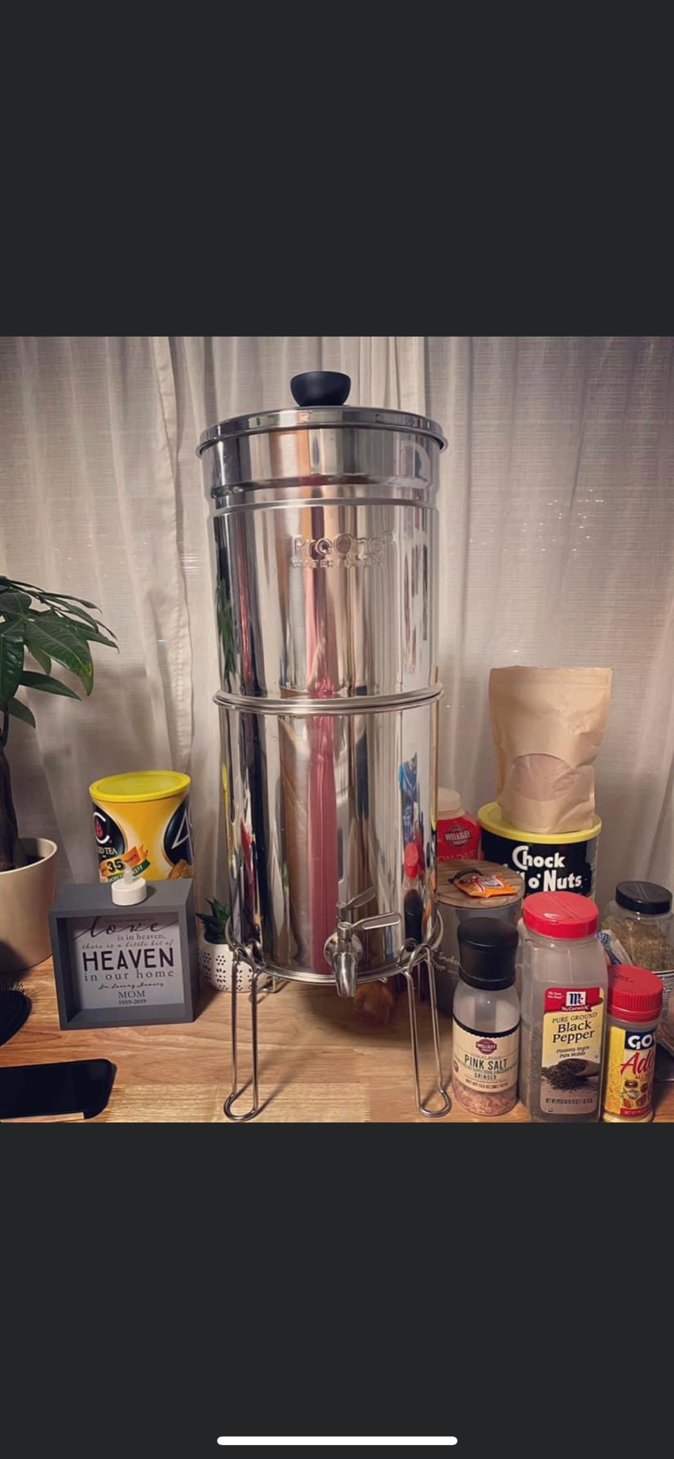 ProOne Big+ Gravity Water Filter System - High Capacity Countertop Stainless Steel Water Filter Dispenser - IAPMO Certified to Reduce Lead, Total PFAS, Microplastics, Chlorine Taste & Odor customer photo 2