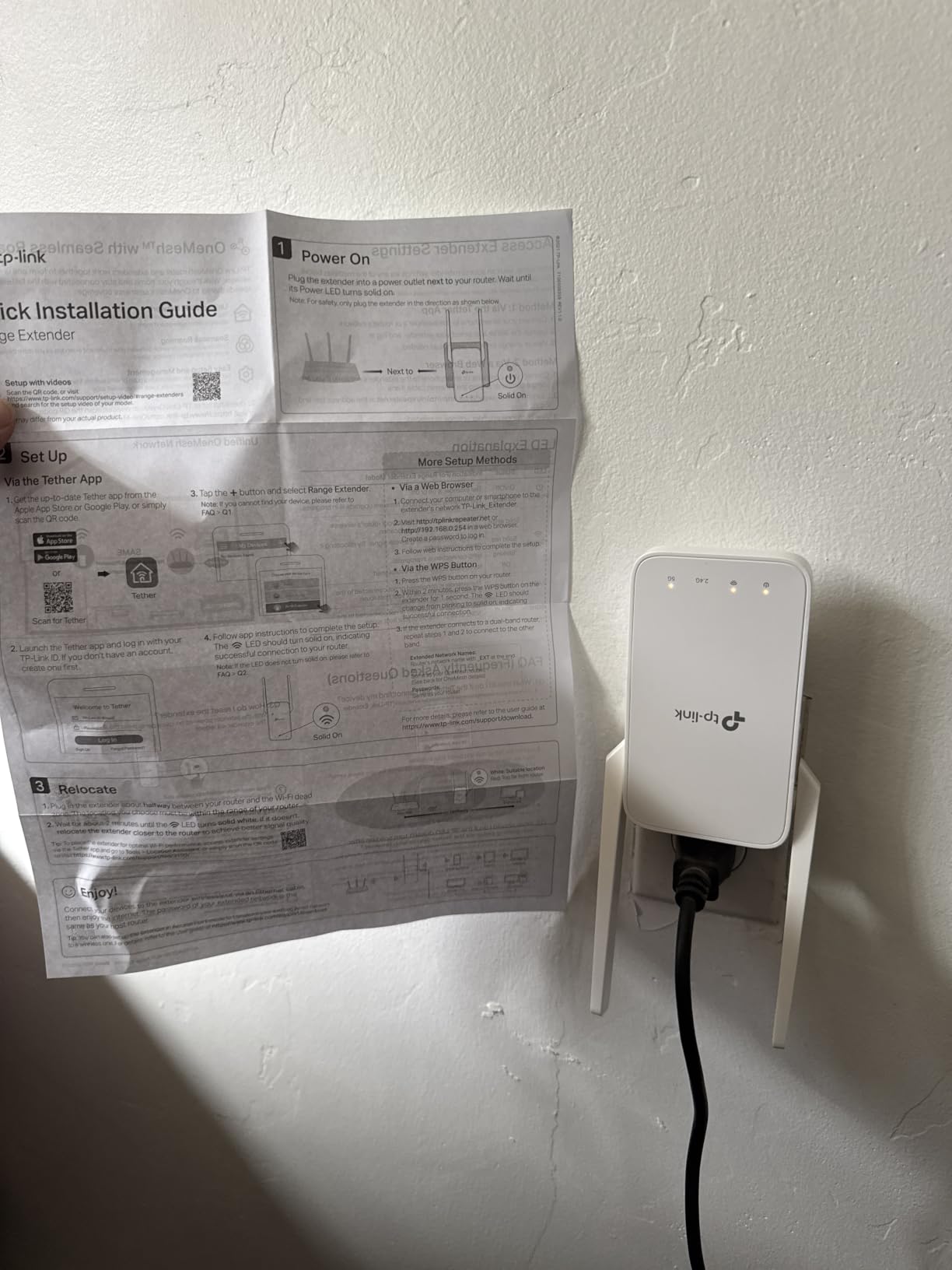 TP-Link AC1200 WiFi Extender Dual Band 5GHz/2.4GHz (RE315) customer photo 2