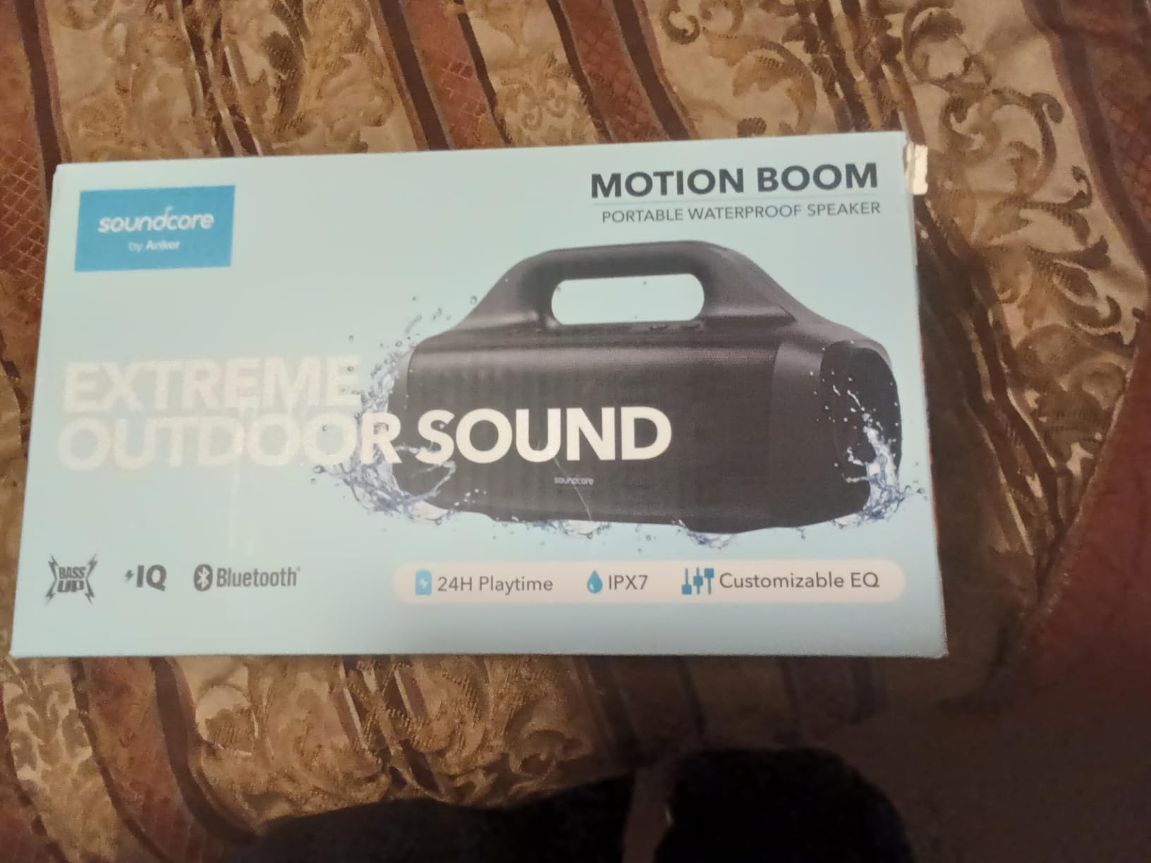 Soundcore Motion Boom Outdoor Speaker with Titanium Drivers, BassUp Technology, IPX7 Waterproof, 24H Playtime, Soundcore App, Built-in Handle, Portable Bluetooth Speaker for Outdoors (Renewed) customer photo 1