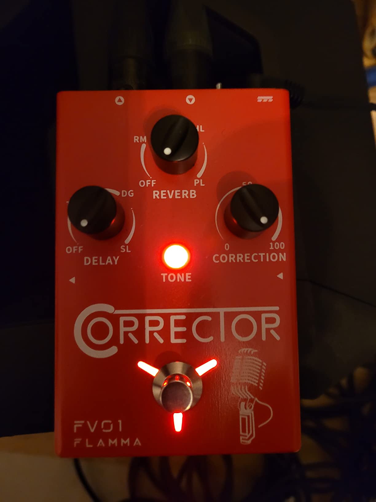 FLAMMA FV01 Vocal Effects Processor Pitch Correction Voice Pedal Vocal Stompbox Microphone Amplifier for Singer Live Singing Streaming Recording with Delay Reverb Acoustic Guitar Playing customer photo 2