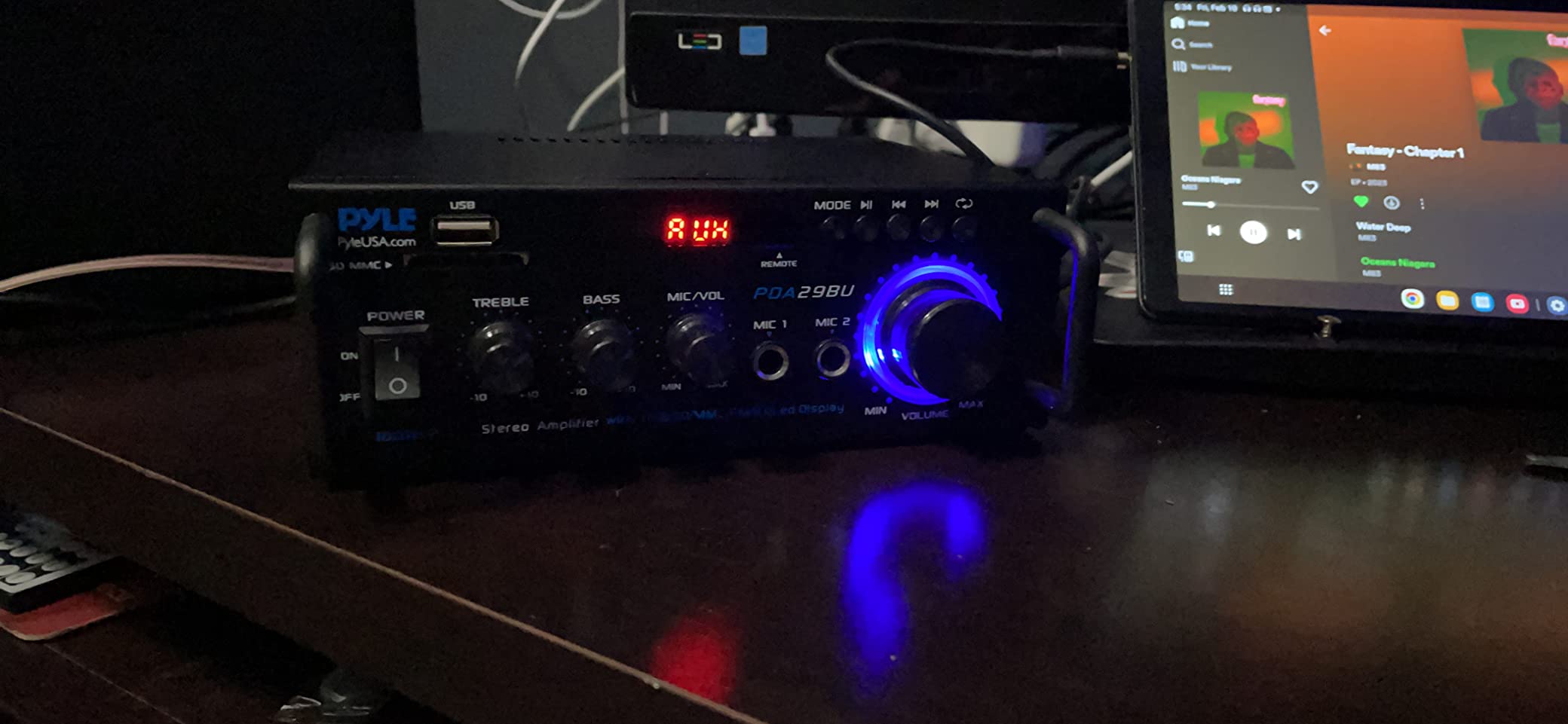 Pyle 200W Wireless Bluetooth Stereo Power Amplifier - 2-Channel Audio Receiver with RCA - USB - SD - MIC IN - FM Radio - Remote Control - AUX Input for Home Theater & Studio Use - PDA29BU.6 customer photo 2
