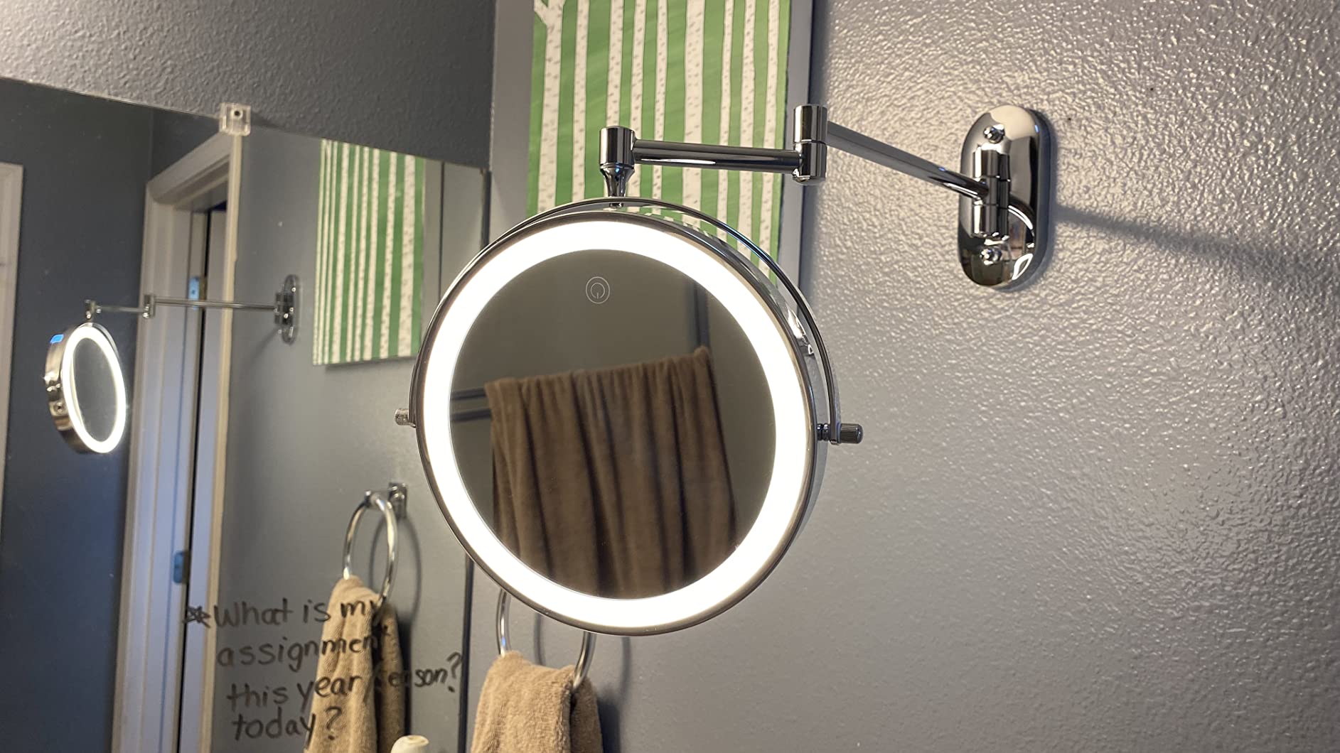 FUNTOUCH 5000mAh Rechargeable Wall Mounted Lighted Makeup Mirror 1X30X customer photo 1